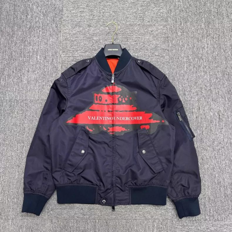Valentino Valentino X Undercover Navy Bomber Jacket Size US L / EU 52-54 / 3 - 1 Thumbnail