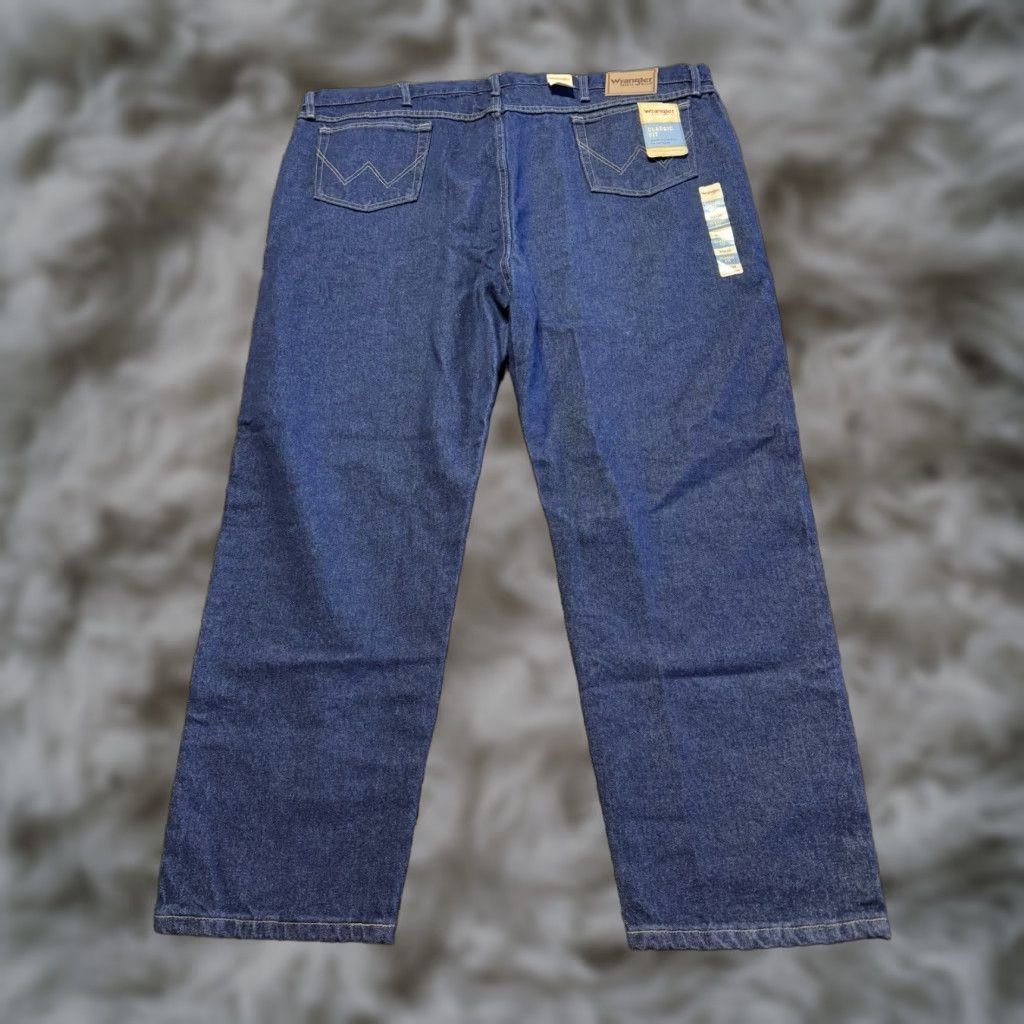 Wrangler Rugged Wear Jeans Men 50 Blue Denim Bootcut 50X30 NEW Relaxed 5-Pocket Cotton Mens