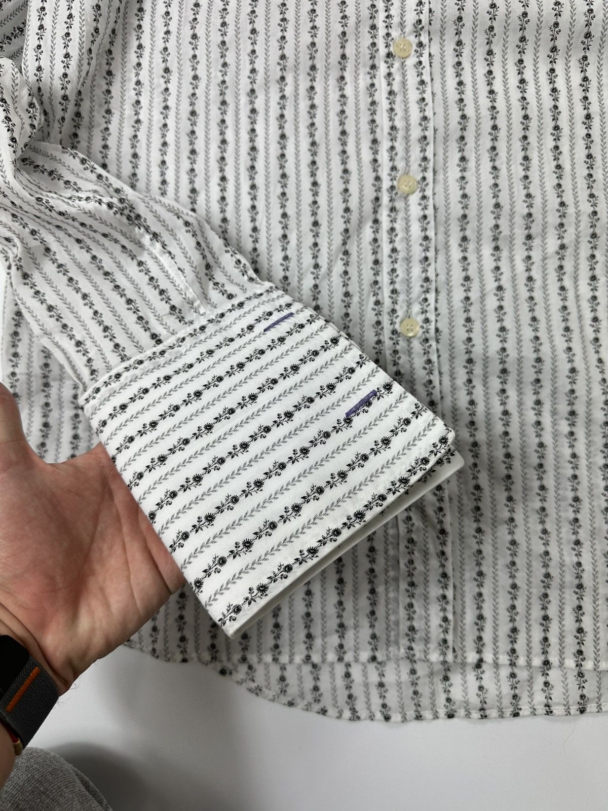 Paul Smith Paul Smith Monogram Dress Shirt 42/16 Size Italy Size US L / EU 52-54 / 3 - 7 Thumbnail