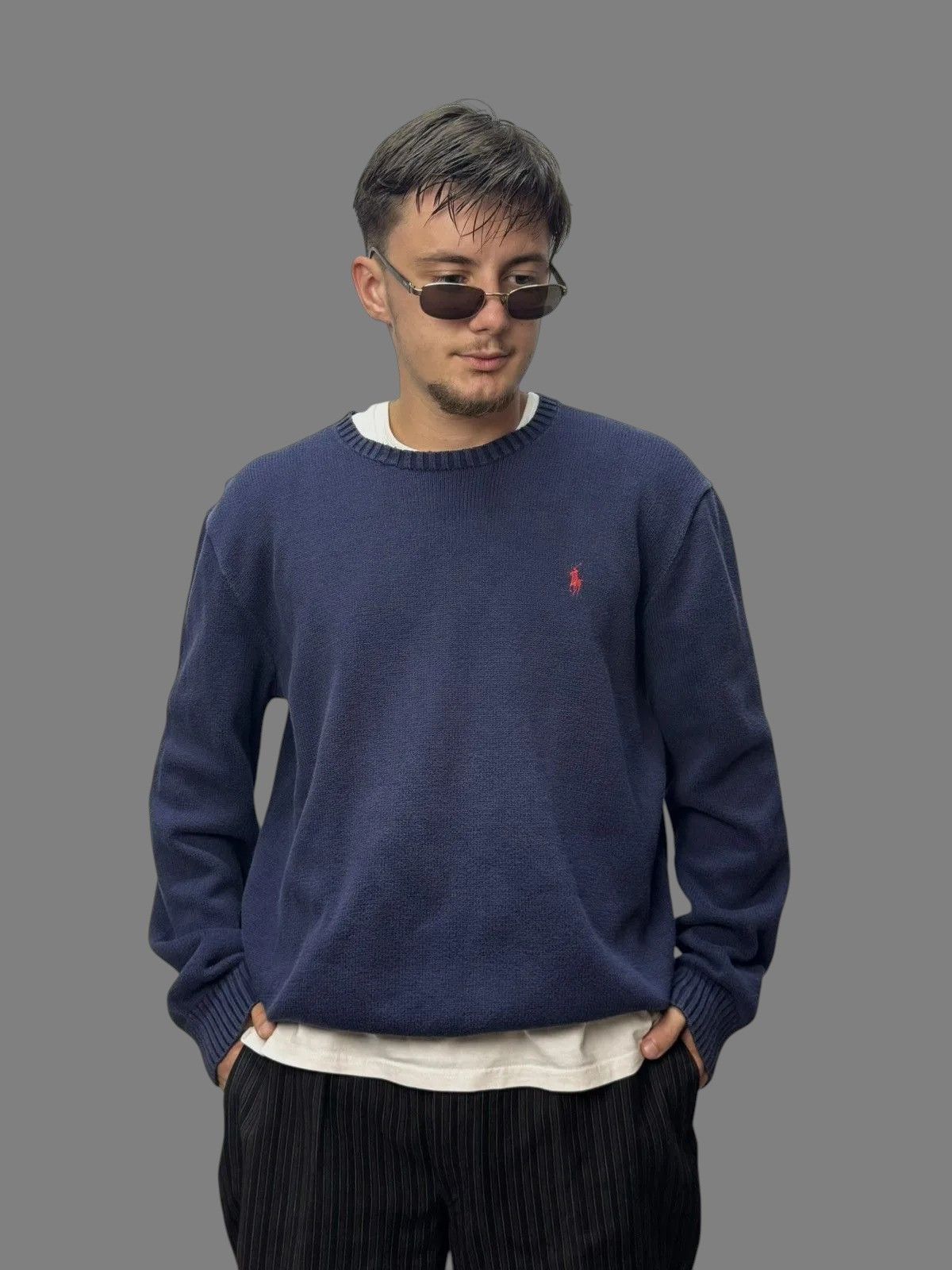 RRL Ralph Lauren Y2K Polo Ralph Lauren Vintage Sweater Navy RRL Sk8 Size US XL / EU 56 / 4 - 1 Thumbnail