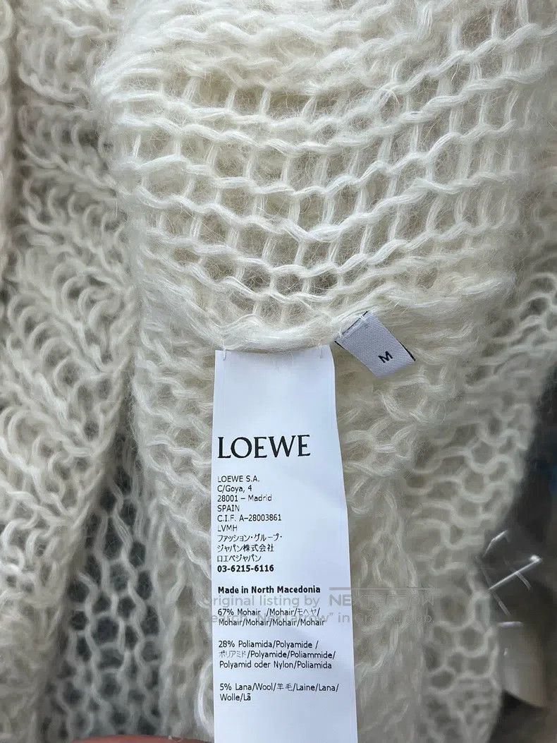 Loewe Loewe White Cashmere Blend Openwork Knit Sweater Jacket Size M / US 6-8 / IT 42-44 - 4 Thumbnail
