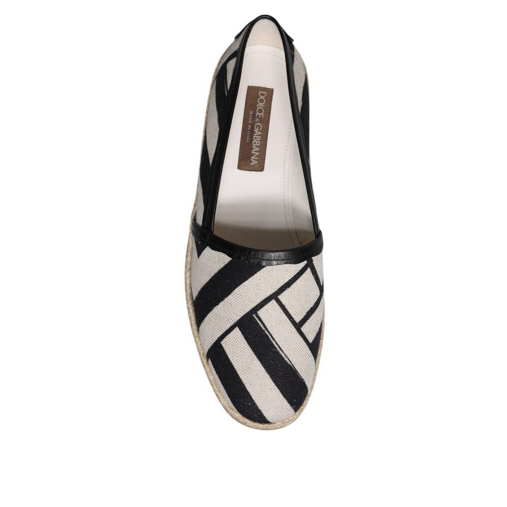 Dolce & Gabbana Dolce & Gabbana Black White Stripes Slip On Espadrille Shoes Size US 8 / EU 41 - 8 Thumbnail