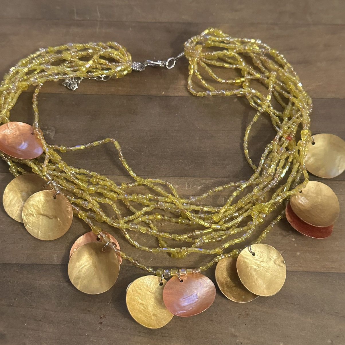 Other Multi strand yellow seed bead shell dangle necklace Size ONE SIZE - 5 Thumbnail