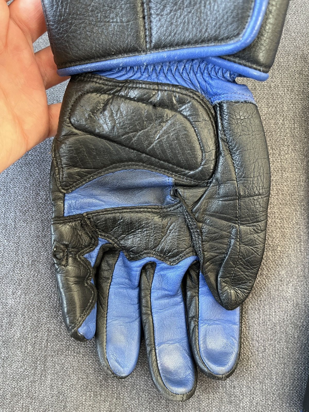 Dainese Dainese Blue Leather Moto Protective Biker Gloves Size ONE SIZE - 9 Thumbnail