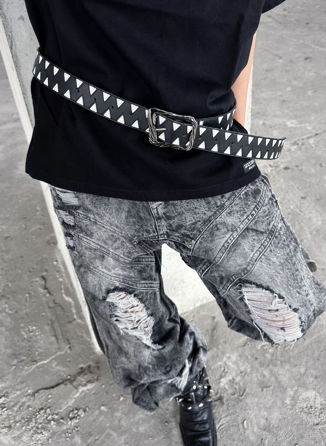 Japanese Brand × Vintage Retro punk rock aesthetic sawtooth cross y2k belt Size ONE SIZE - 3 Thumbnail