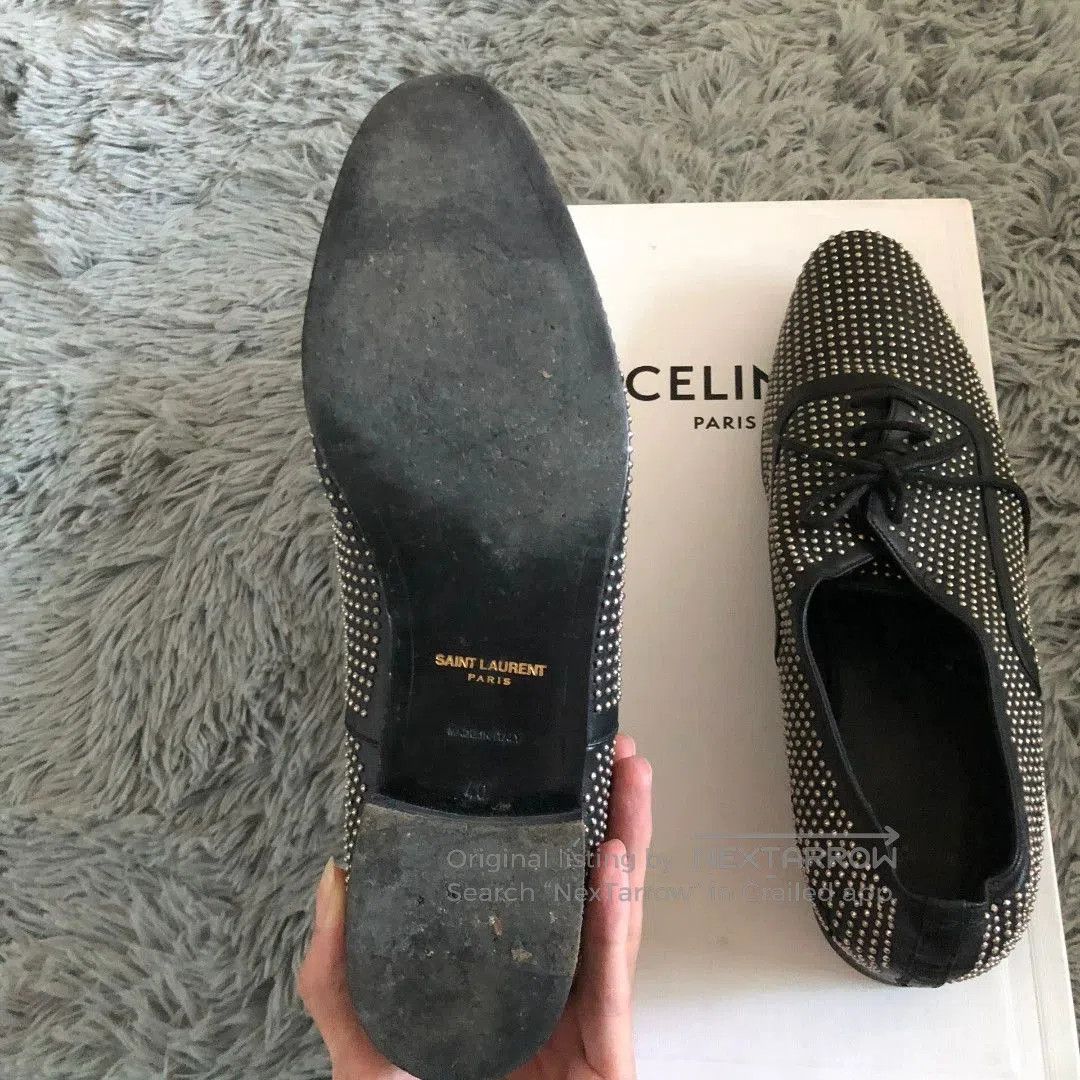 Saint Laurent Paris Saint Laurent Studded Leather Shoes. Size US 7 / EU 40 - 5 Thumbnail