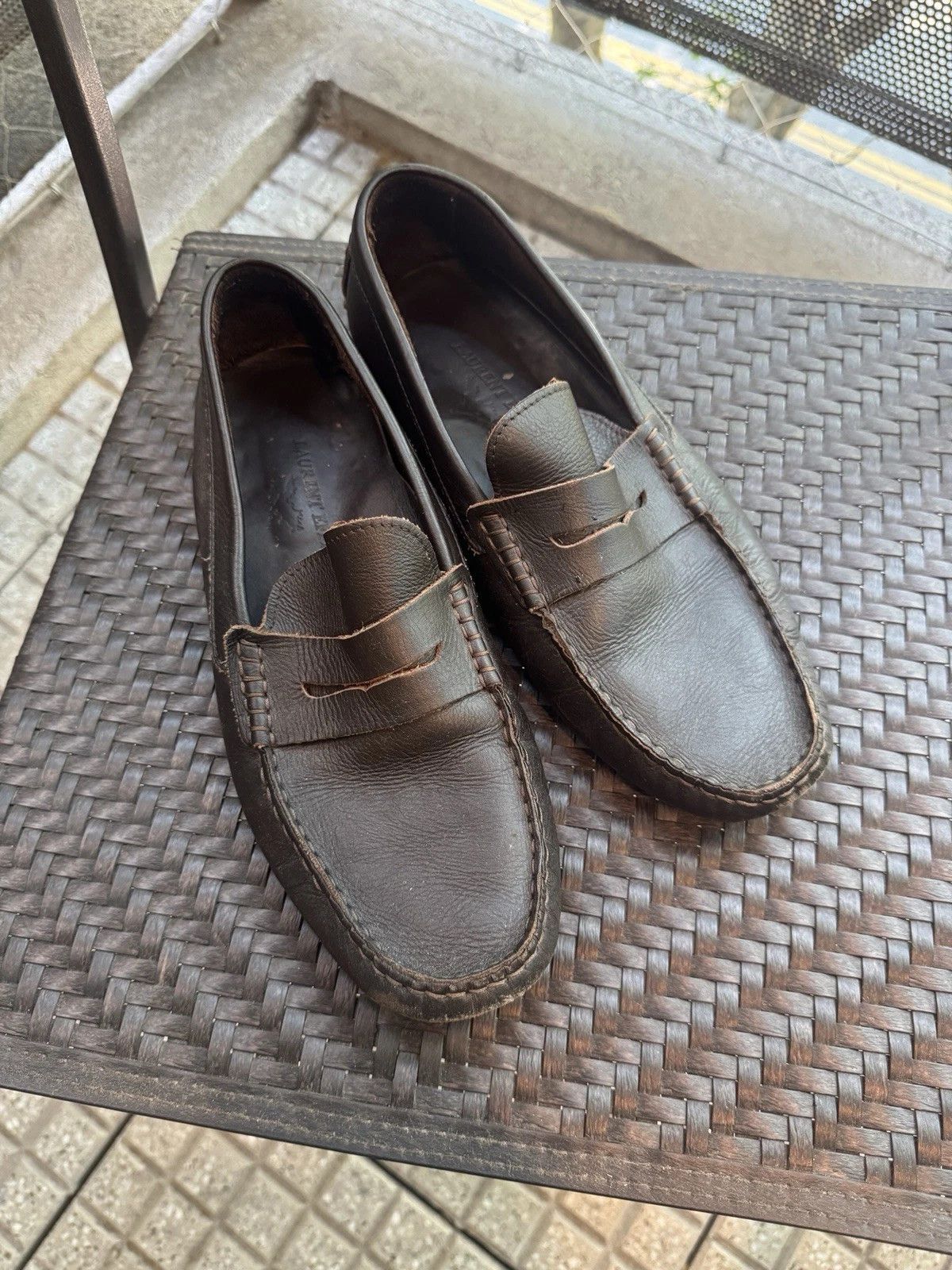 Laurent Effel Italian Brown Leather Driving Loafers 10