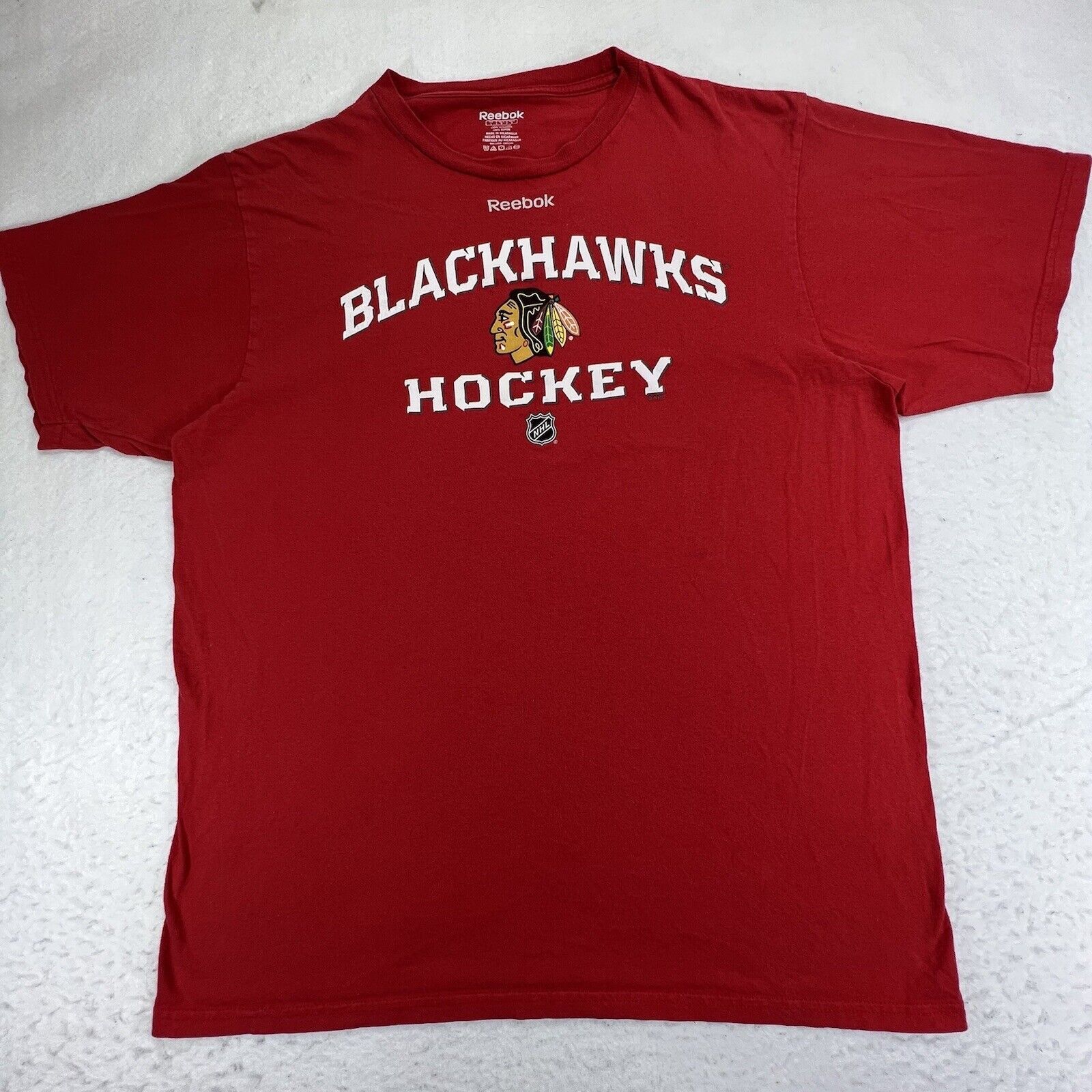 Reebok Reebok NHL Chicago Blackhawks Large Red Graphic T Shirt Size US L / EU 52-54 / 3 - 1 Thumbnail