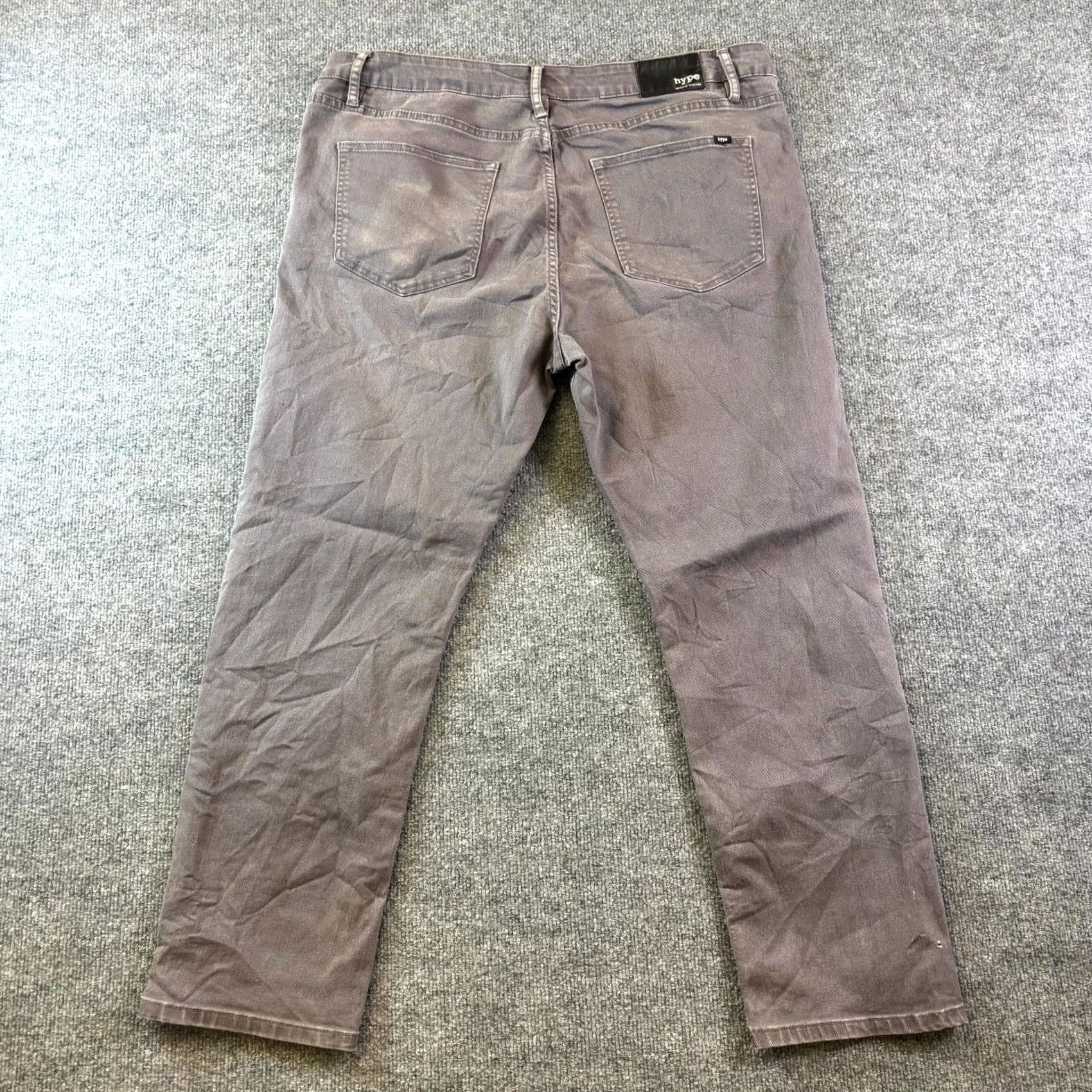 Vintage Hype Jeans Mens 40x30 Gray Denim Dark Wash Skinny Leg Stretch Streetwear Skater Jeans Size US 40 / EU 56 - 2 Thumbnail