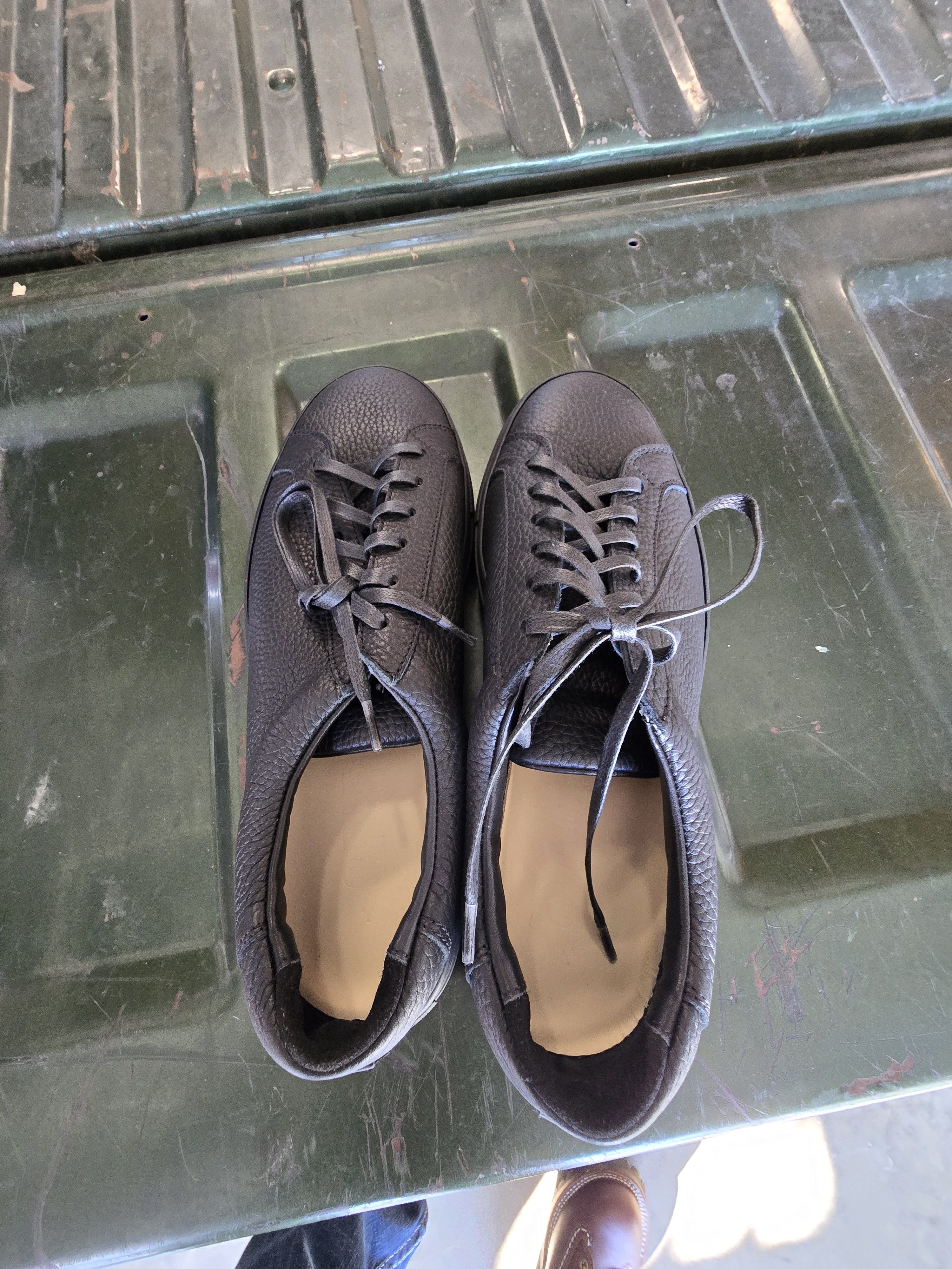 Other Opie Way Black Men's Size 12 Leather Sneakers Size US 12 / EU 45 - 3 Thumbnail