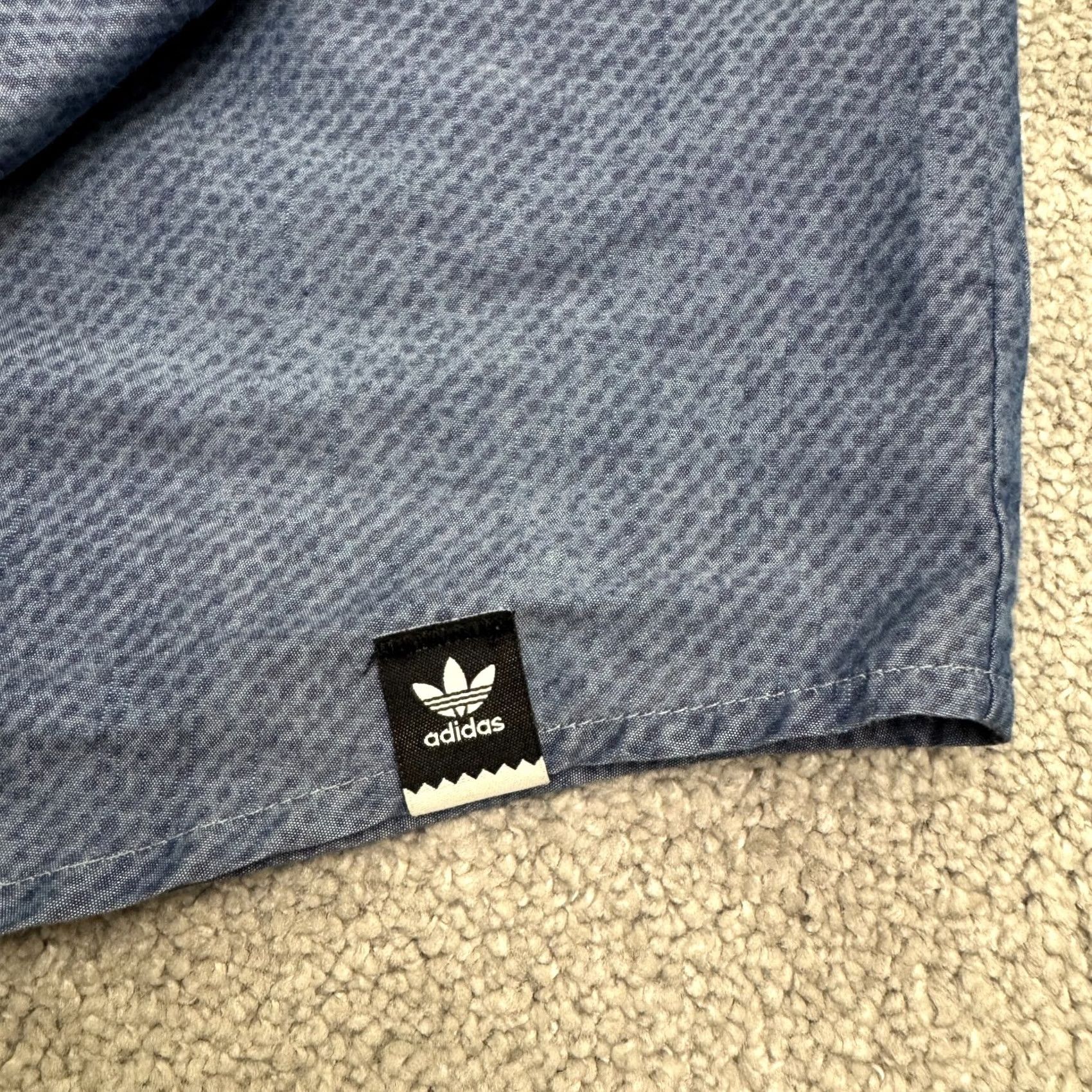 Adidas Adidas Shirt Mens Medium Blue Casual Chambray Textured Long Sleeve Button Down Size US M / EU 48-50 / 2 - 4 Thumbnail
