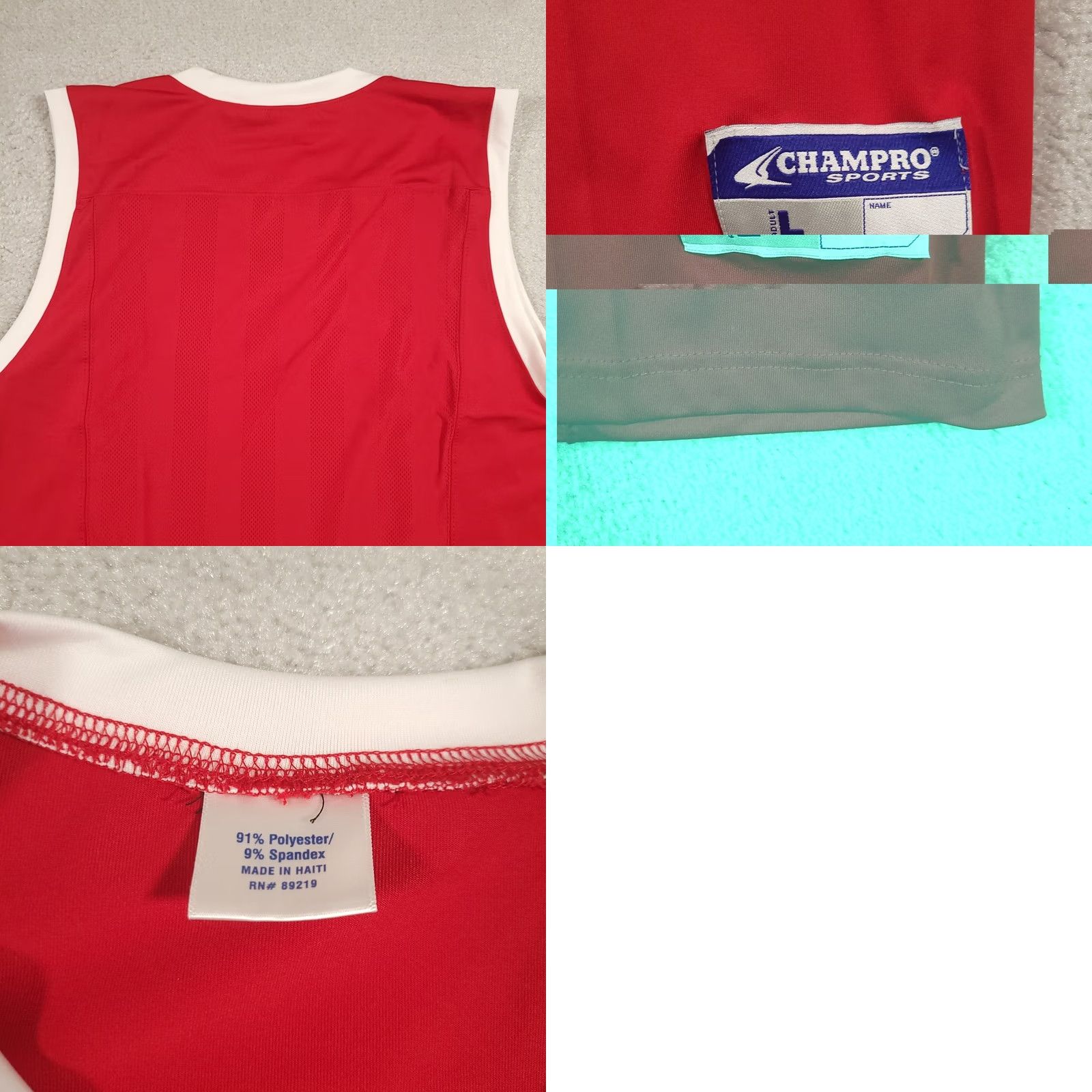 Vintage Champro Muscle Jersey DRI-GEAR Basketball Sleeveless Sports Red Adult Large Jersey Men Red Basketball Tank Shirt Size US L / EU 52-54 / 3 - 8 Thumbnail