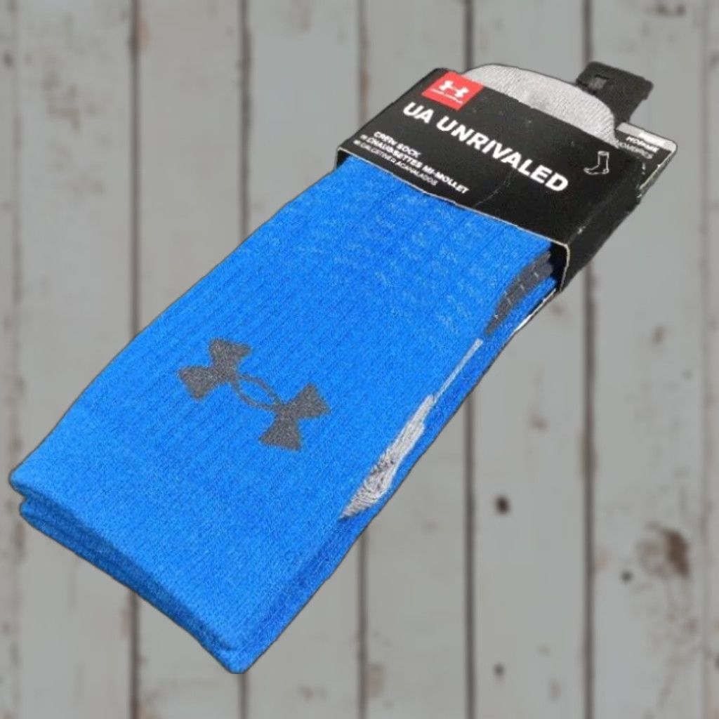 Under Armour Under Armour Blue Steel Crew Socks Mens Medium Blue Size ONE SIZE - 1 Thumbnail
