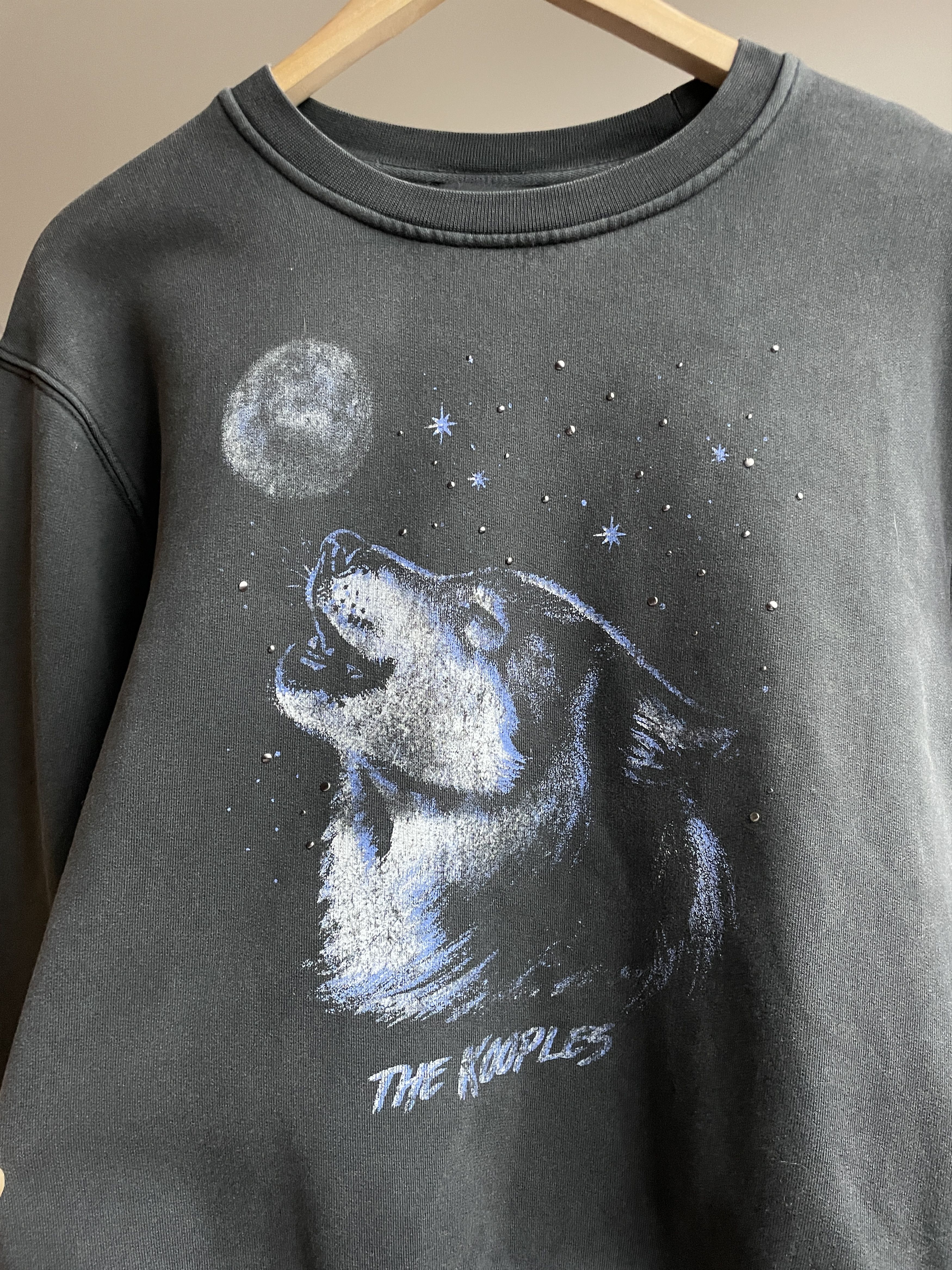 The Kooples The Kooples Washed Black Wolf Print Womens Sweatshirt Size 1 Size S / US 4 / IT 40 - 3 Thumbnail