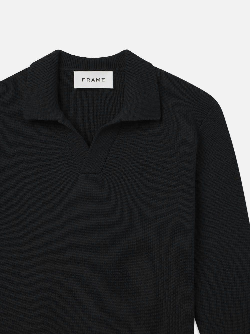 Frame Frame Silk Blend Polo Sweater in Black Size US XXL / EU 58 / 5 - 5 Thumbnail