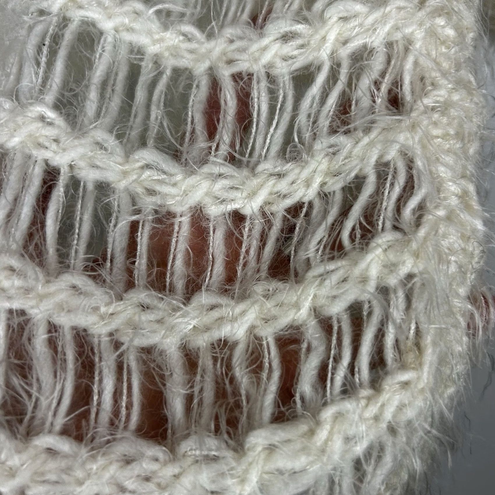Vintage Kerisma Open Knit Top Women S Sweater Ivory Dolman Short Sleeve Oversized Pullover Boho Classic City 21" 19" Length Size S / US 4 / IT 40 - 3 Thumbnail