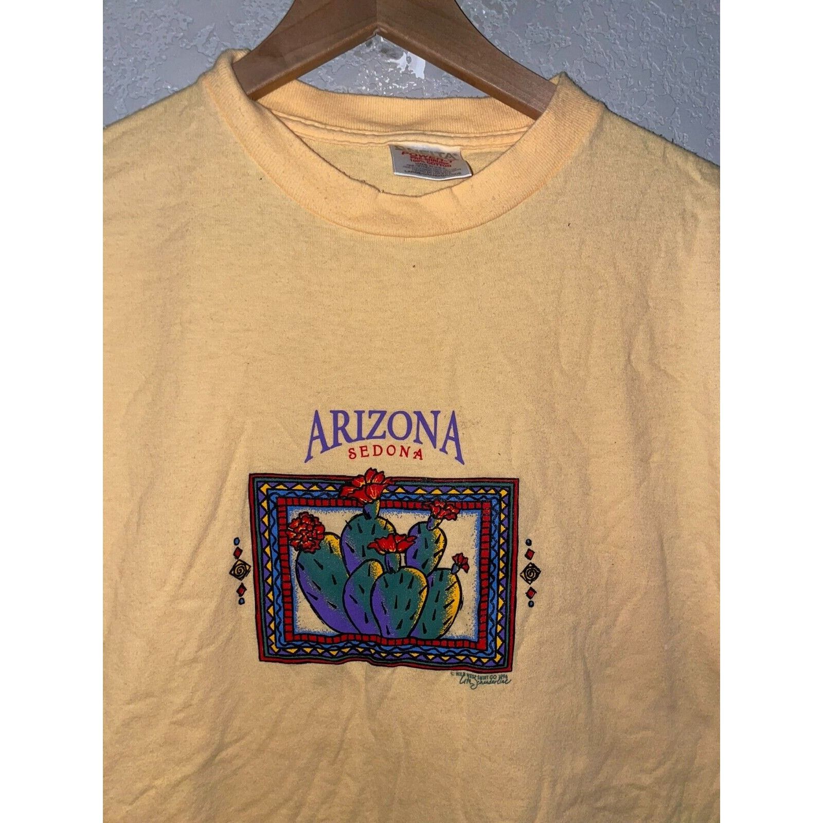 Vintage Vintage Sedona Shirt Arizona Cactus Yellow 90s Tee VTG Large Size US L / EU 52-54 / 3 - 2 Thumbnail