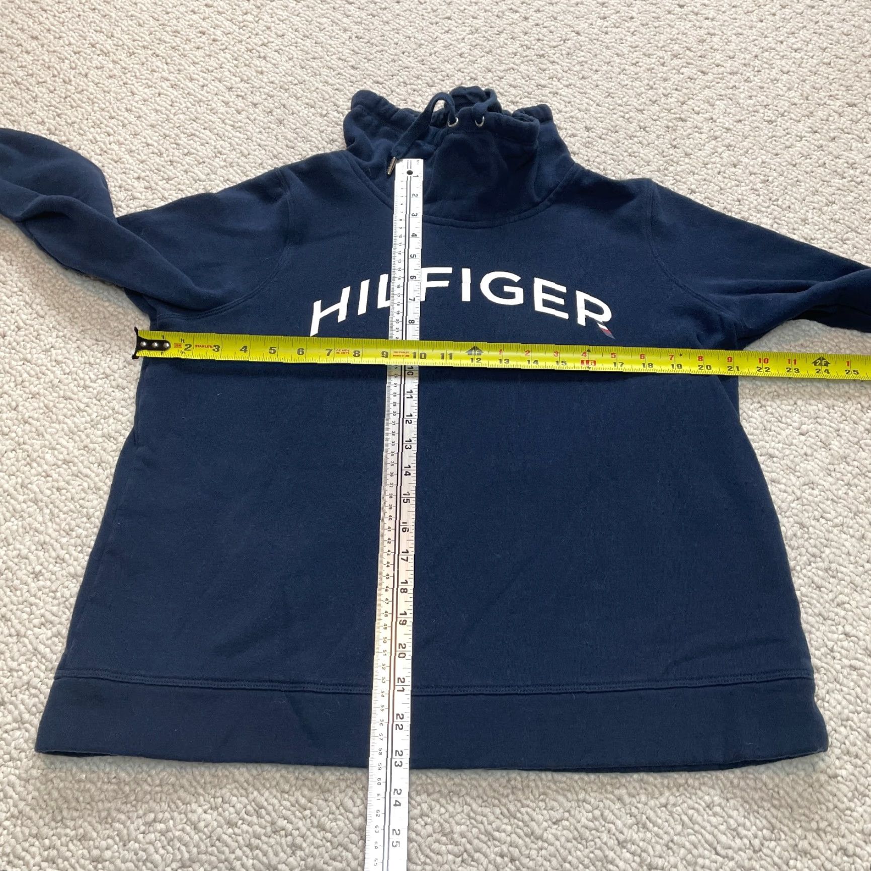 Tommy Hilfiger Tommy Hilfiger Sweatshirt Womens L Navy Blue Fleece Cowl Neck Logo Pullover Casual Size L / US 10 / IT 46 - 3 Thumbnail