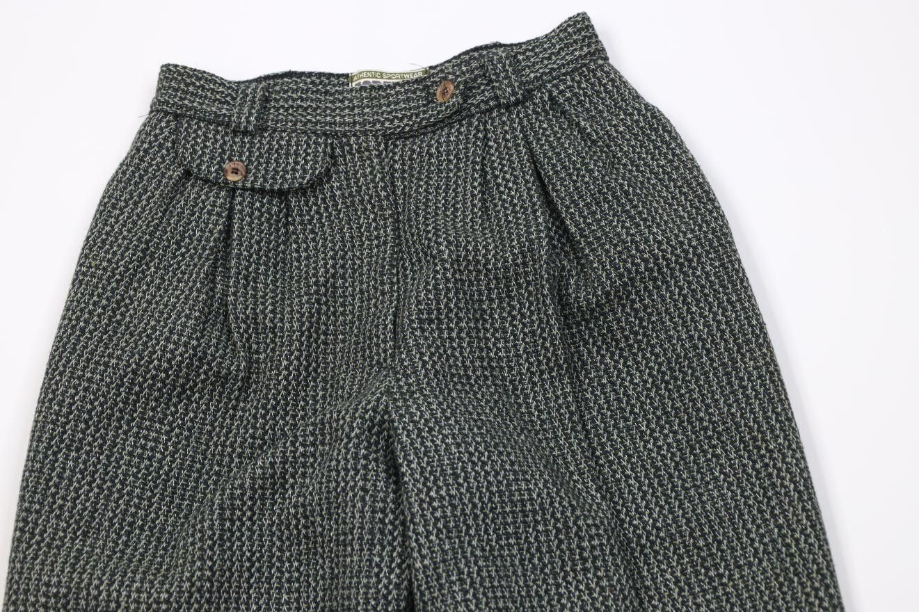Vintage Vintage 90s Streetwear Knit High Waisted Chino Pants Green Size 27" / US 4 / IT 40 - 2 Thumbnail