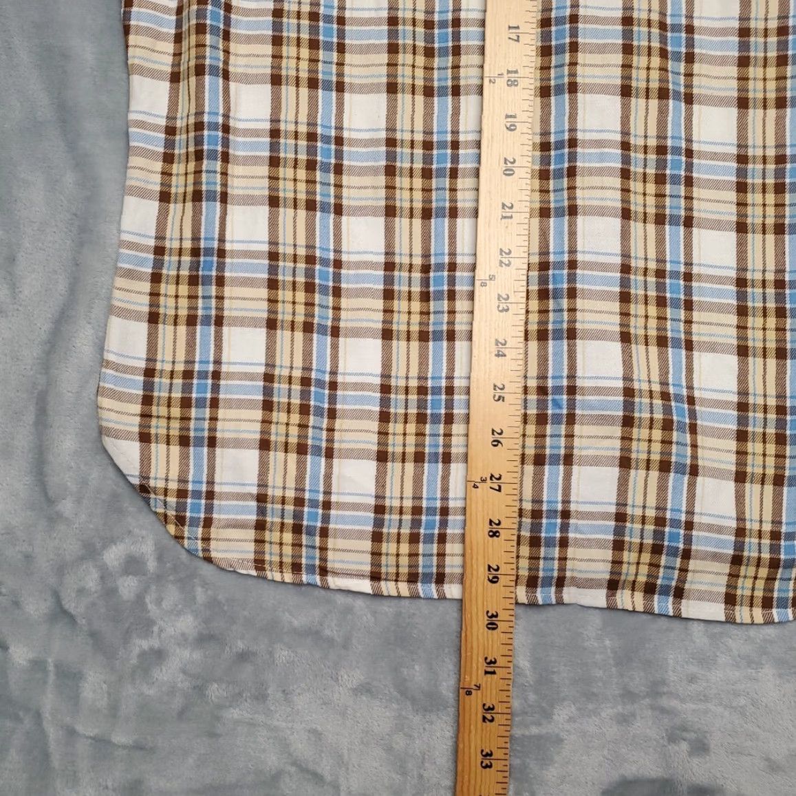 Eddie Bauer VINTAGE Eddie Bauer Shirt Mens M Blue Brown Plaid Brushed Twill 70s Retro Short Sleeve Button-Up Casual Mens Size US M / EU 48-50 / 2 - 8 Thumbnail