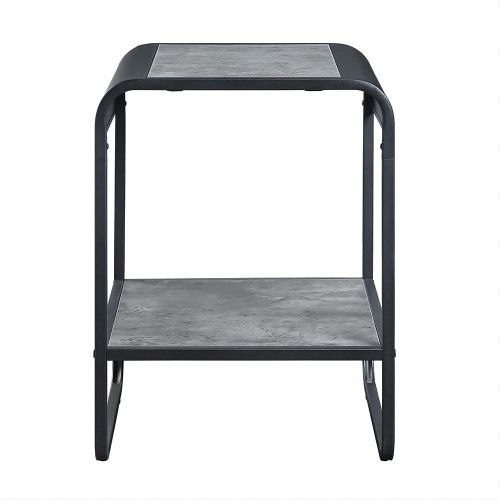 Designer × Homemade ACME Raziela End Table, Concrete Gray & Black Finish LV01146 Size US L / EU 52-54 / 3 - 8 Thumbnail
