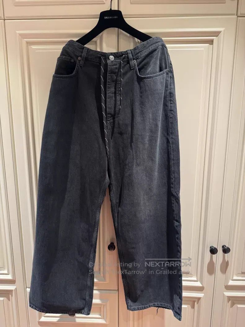 Balenciaga Balenciaga size S Drawstring Wide Leg Destroyed Denim Pant Size US 27 - 1 Thumbnail