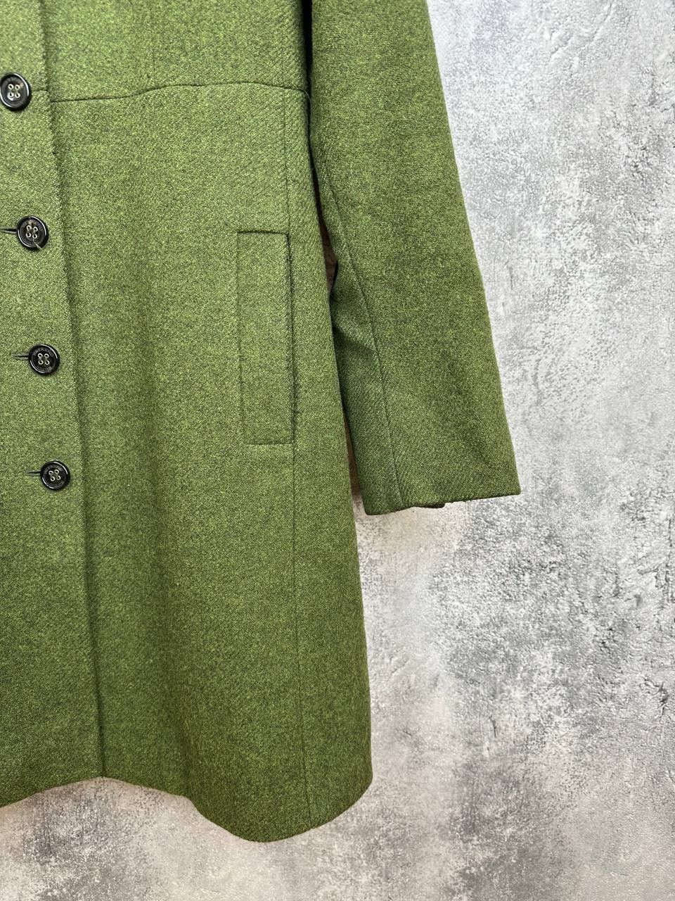 Weekend Max Mara Weekend Max Mara Wool Coat Green Button Front Mid Length Size S / US 4 / IT 40 - 9 Thumbnail
