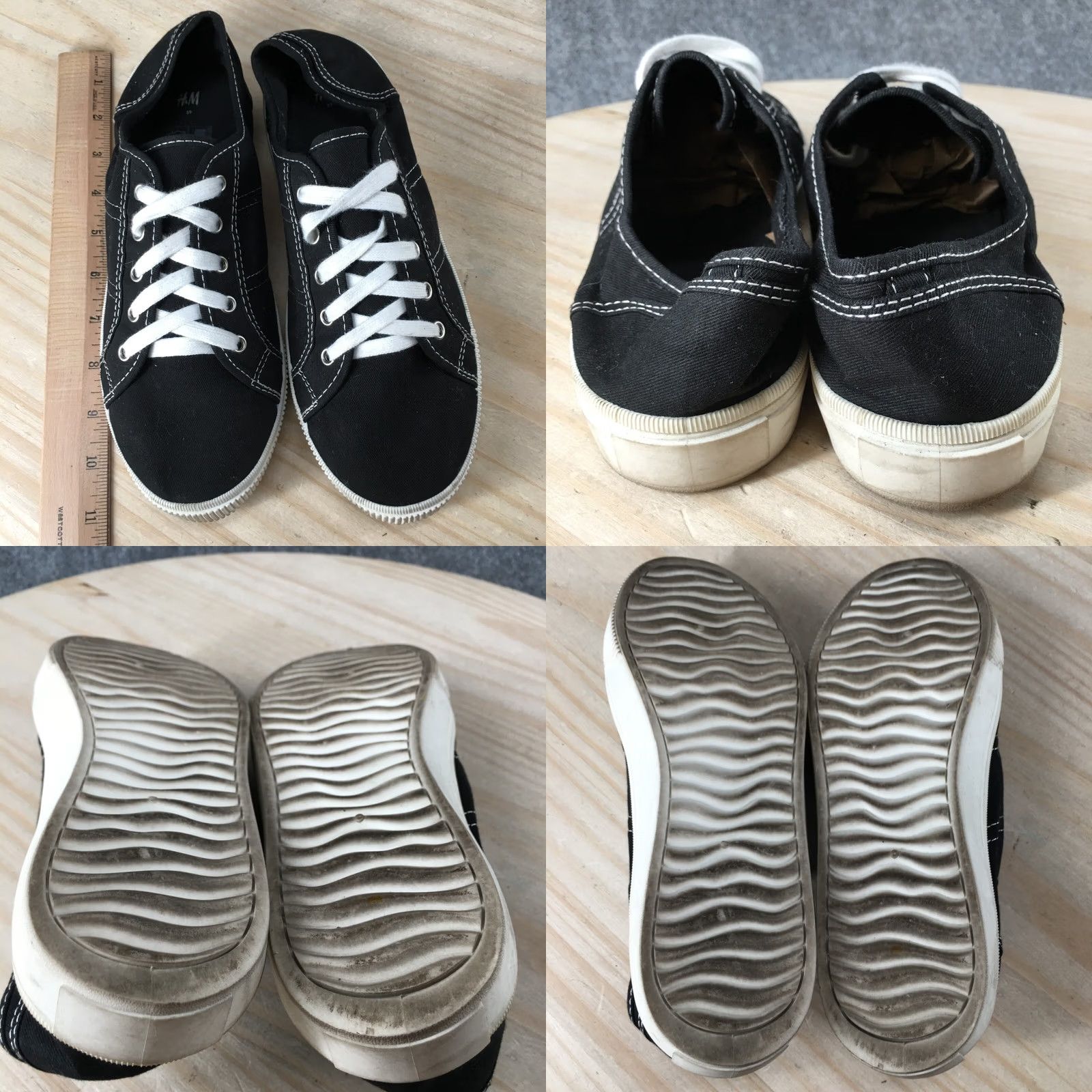 H&M H&M Shoes Ladies 8 Low Top Lace Up Trainers Canvas Casual Black Sneakers Size M / US 6-8 / IT 42-44 - 8 Thumbnail