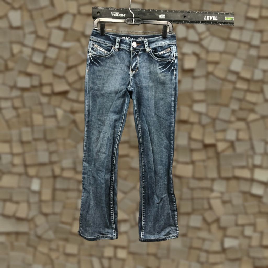 Vintage Miss Chic Jeans Bootcut Size 9 Juniors Mid Rise Dark Wash Blue Denim Women Regular 5-Pocket Stretch Columbia? Size 30" / US 8 / IT 44 - 1 Thumbnail