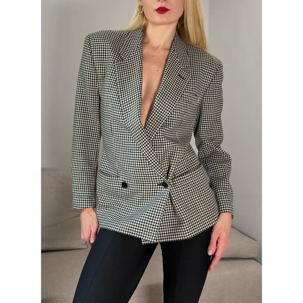 Versace Gianni Versace Plaid Black Wool Blazer Two Buttons IT40 Size S / US 4 / IT 40 - 1 Thumbnail