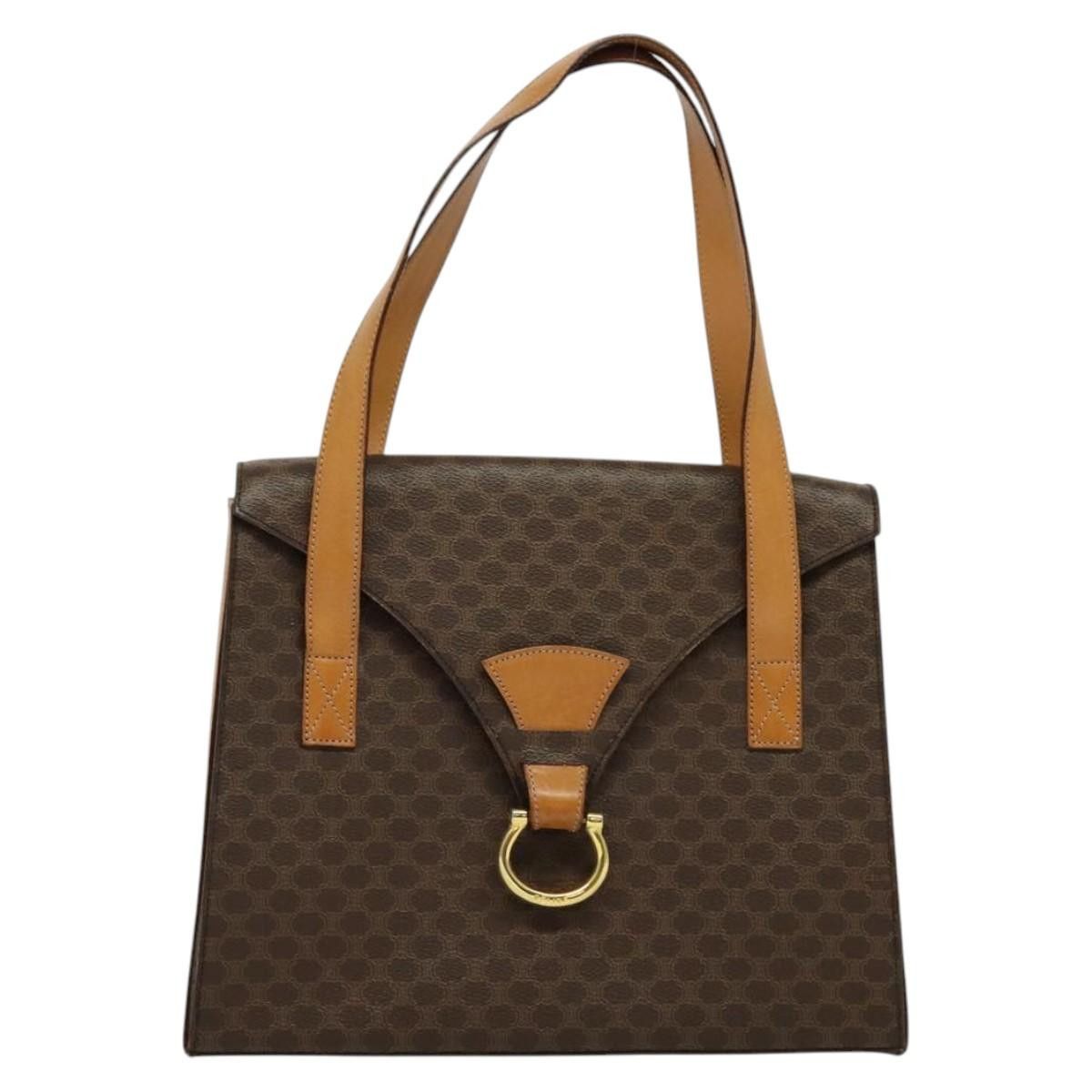 Celine CELINE Macadam Canvas Hand Bag Pvc Leather Brown Gold Size ONE SIZE - 2 Thumbnail