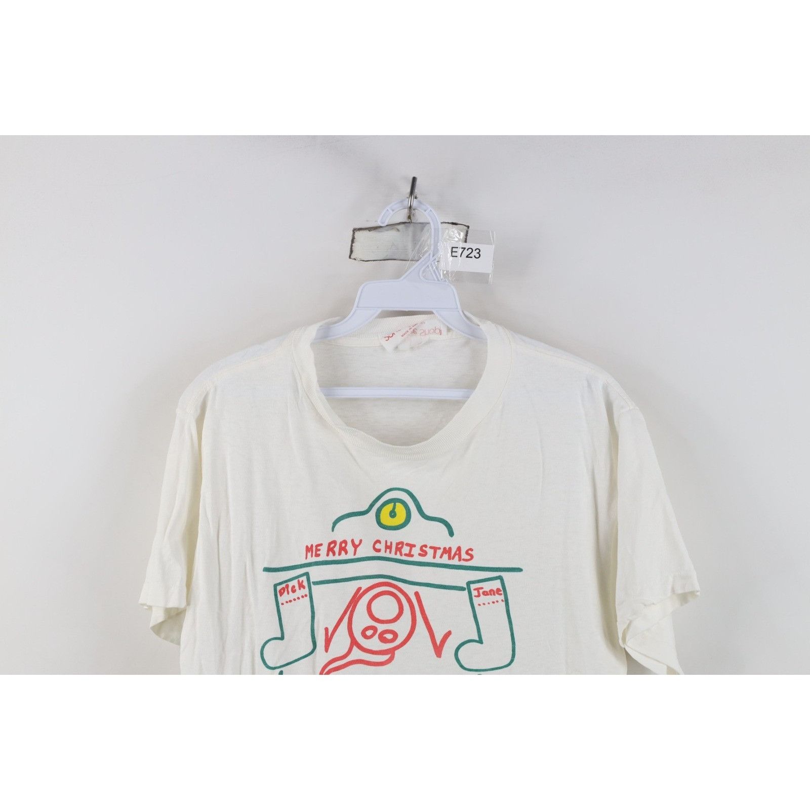 Vintage Vintage 80s Streetwear Dick and Jane Christmas T-Shirt Size L / US 10 / IT 46 - 2 Thumbnail