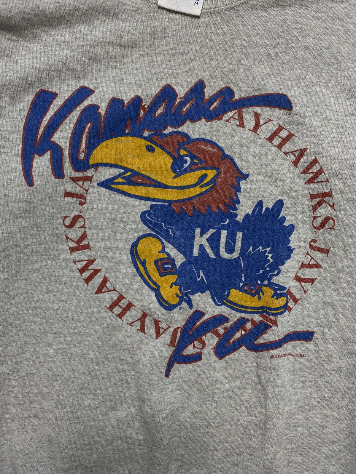 Vintage Kansas Ku Jayhawks 90s ramblers crewneck vintage college Size US M / EU 48-50 / 2 - 2 Thumbnail