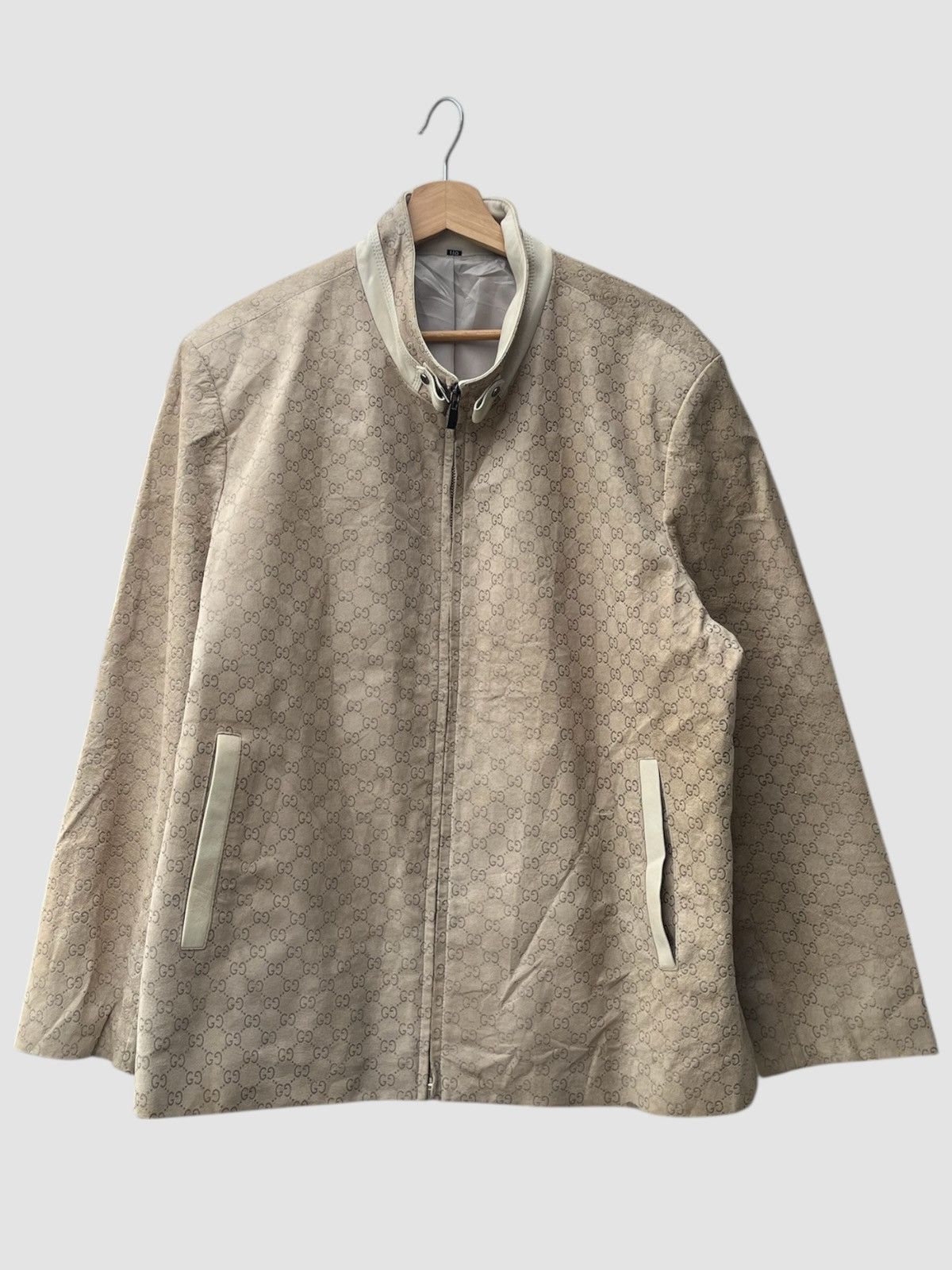 Vintage Gucci Monogram Alpaca Suede Leather Jacket Bootleg Size US XL / EU 56 / 4 - 1 Thumbnail
