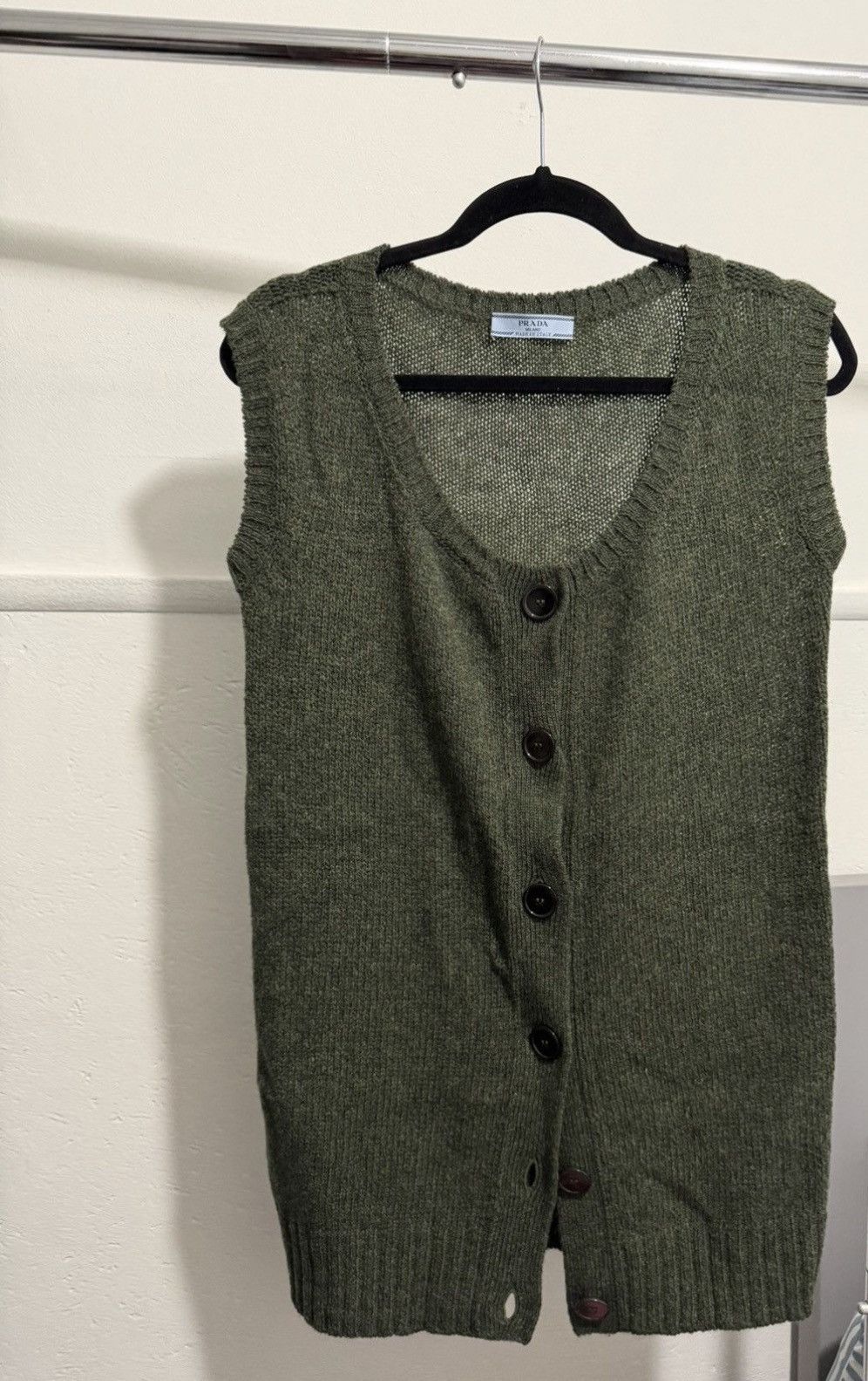 Prada Prada Wool Sleeveless cardigan Size S / US 4 / IT 40 - 1 Thumbnail