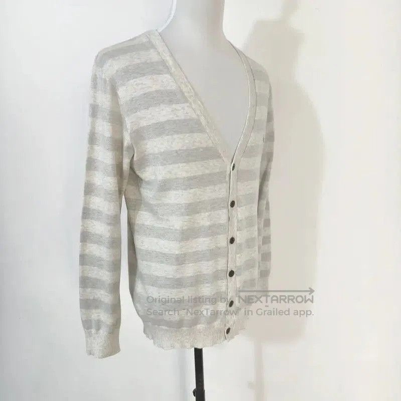 Burberry Burberry Gray Cotton Stripe Long Sleeve Cardigan. Size US L / EU 52-54 / 3 - 3 Thumbnail