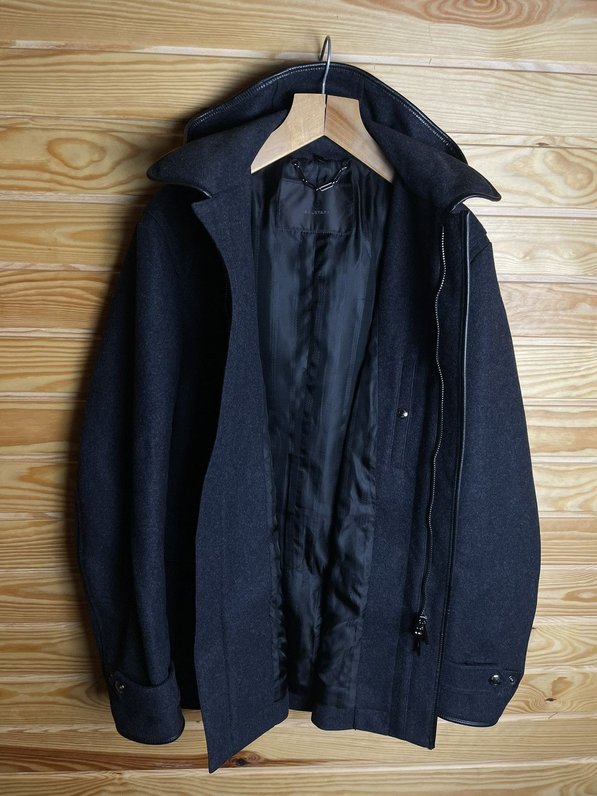 Belstaff × Designer Belstaff Mens Wool Hooded Jacket Made In Italy Size US L / EU 52-54 / 3 - 7 Thumbnail