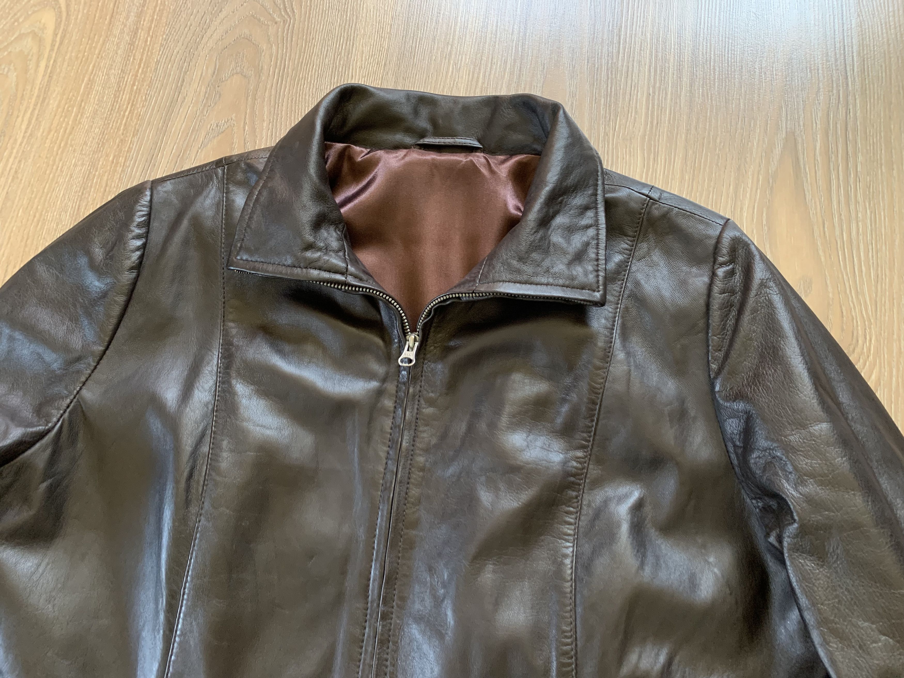 Other Zimmert Leather Womens Long Brown Jacket Size M / US 6-8 / IT 42-44 - 6 Thumbnail