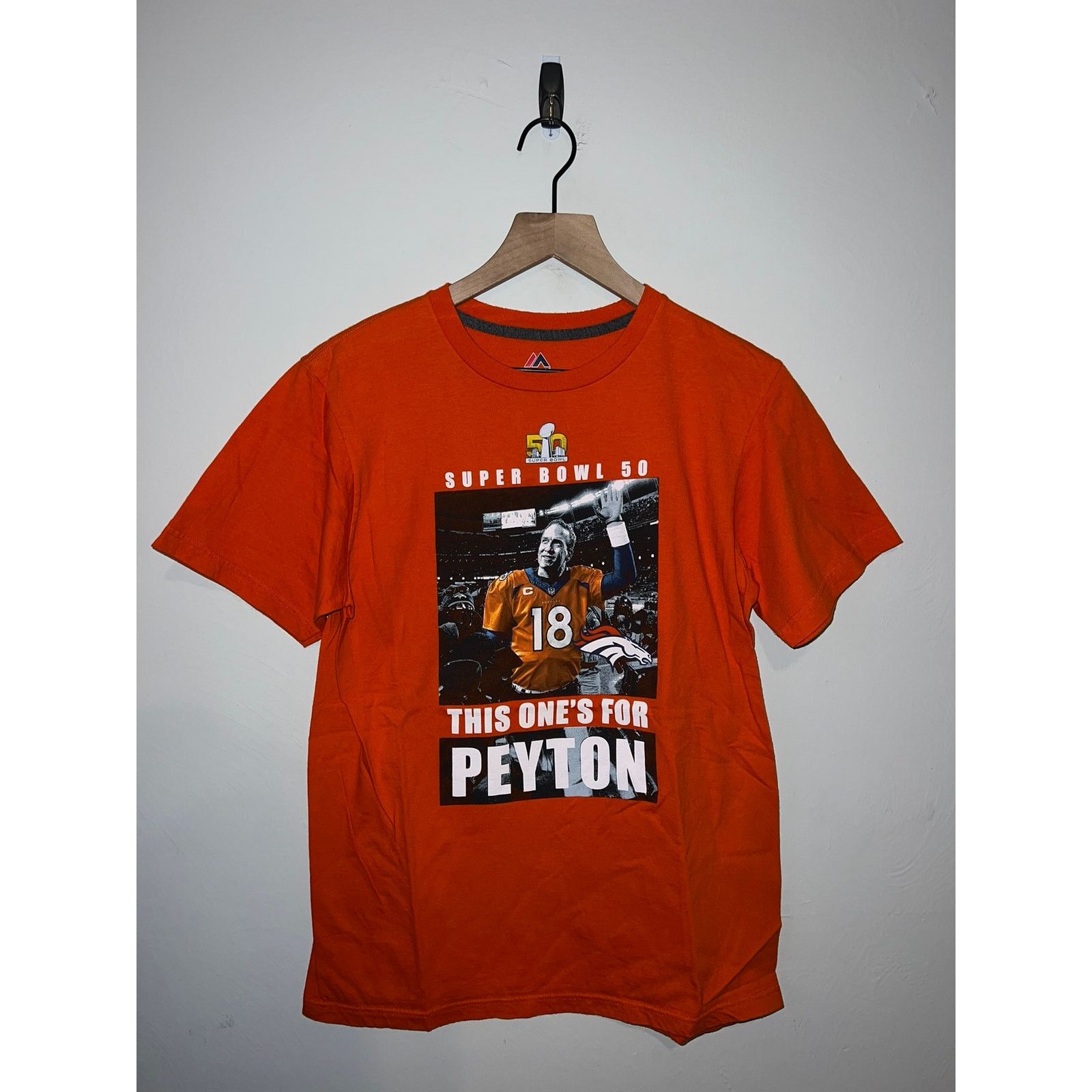 NFL Y2K Peyton Manning Super Bowl 50 Orange Shirt 2000s Medium Size US M / EU 48-50 / 2 - 1 Thumbnail