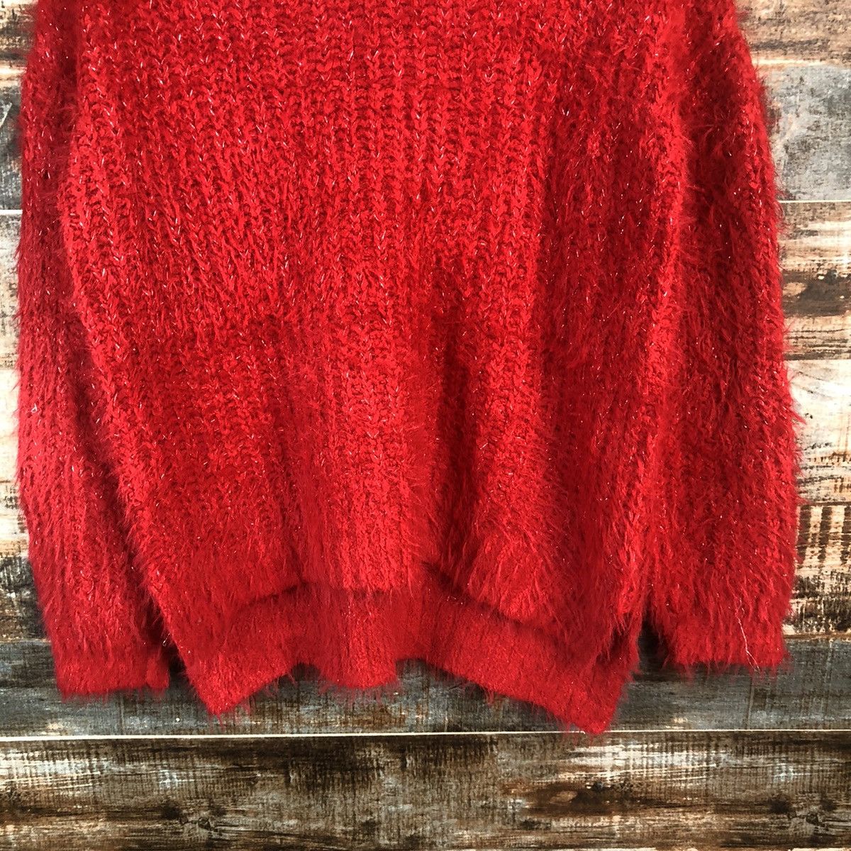 Japanese Brand DL Ozoc Red Mohair Knitwear #C371 Size M / US 6-8 / IT 42-44 - 6 Thumbnail
