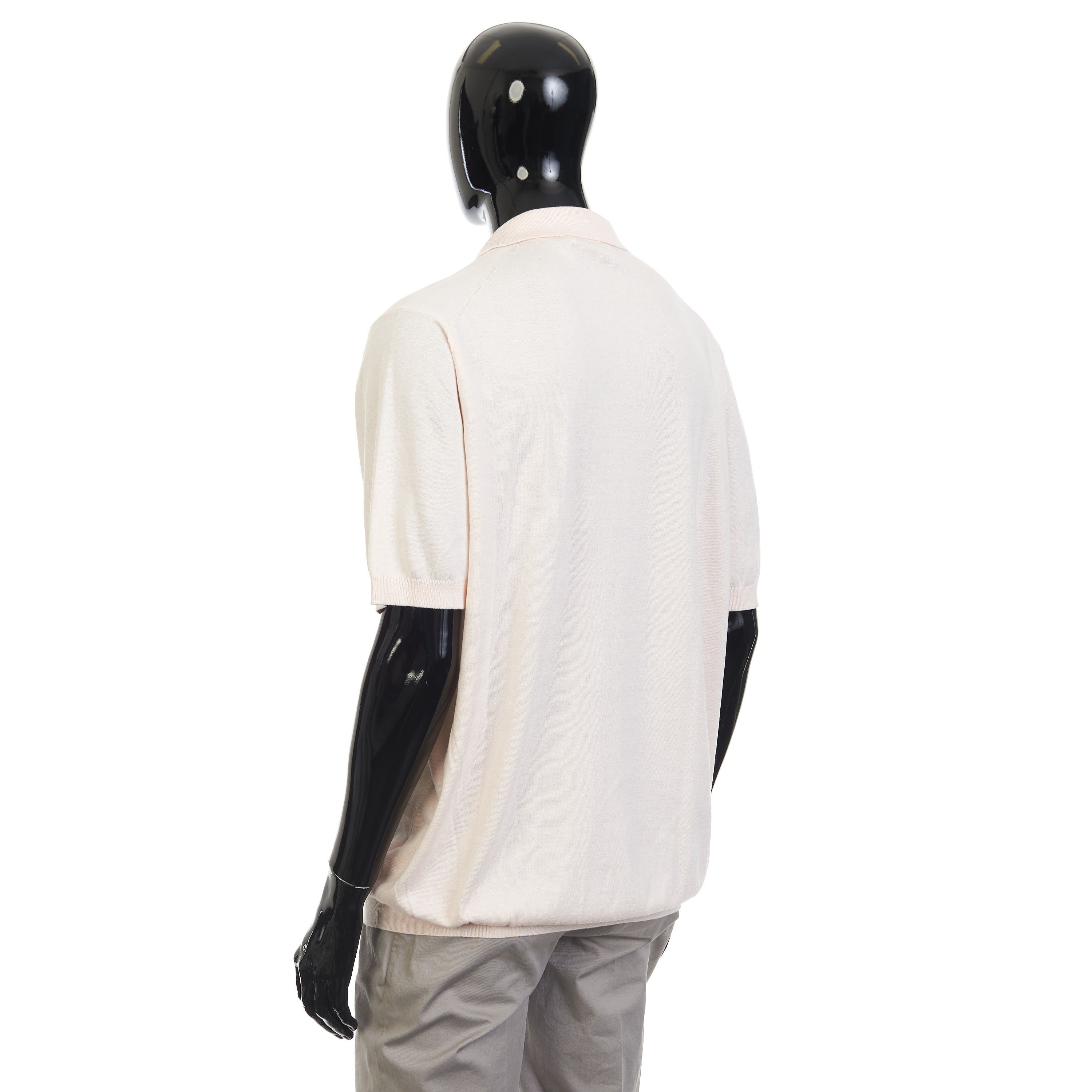 Brunello Cucinelli Light Pink Lightweight Cotton Knit Polo Shirt Size 58 Size US XXL / EU 58 / 5 - 4 Thumbnail