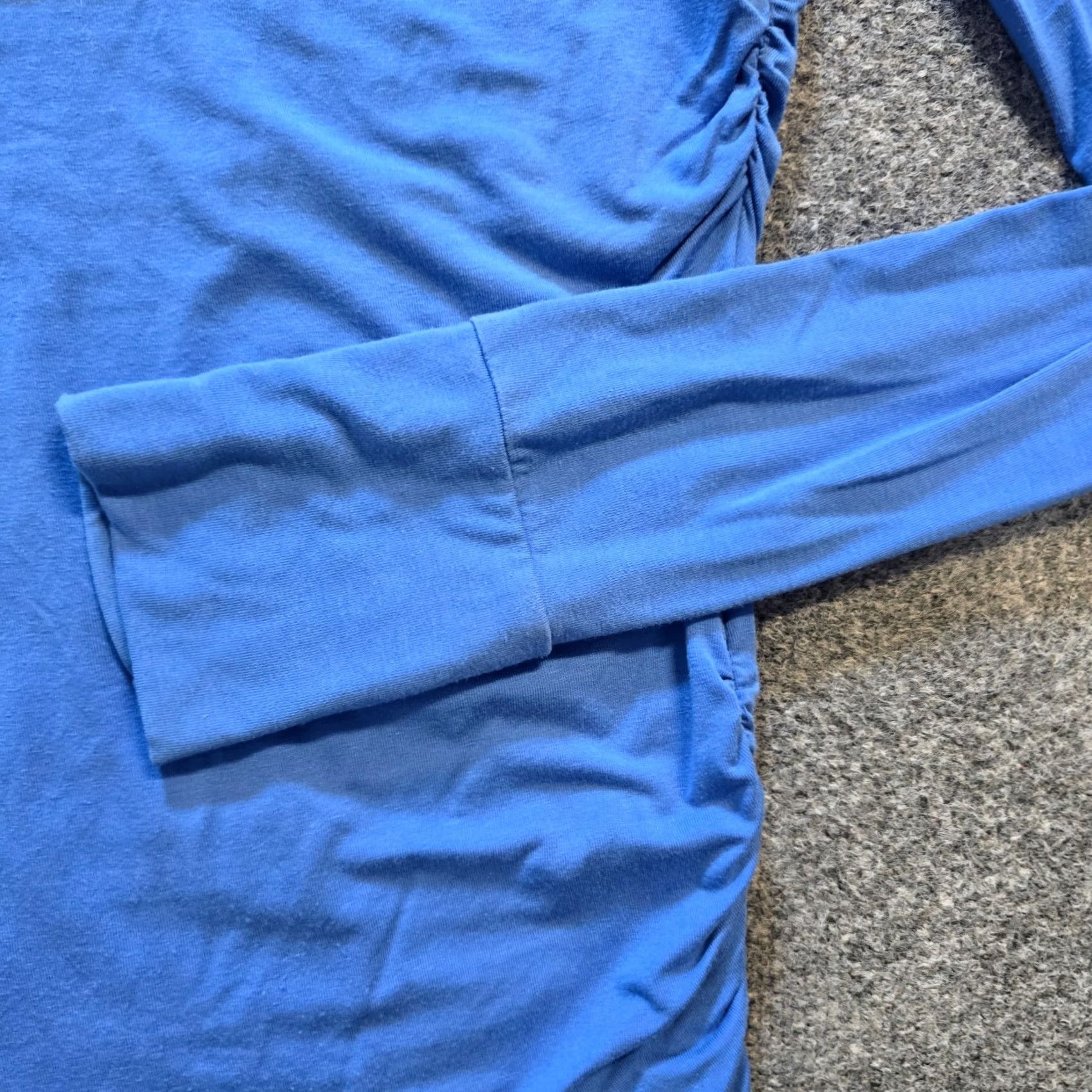 Vintage Marcella Top Womens L Blue Ruched Cowl Neck Long Sleeve Stretch Casual Blouse Size L / US 10 / IT 46 - 4 Thumbnail