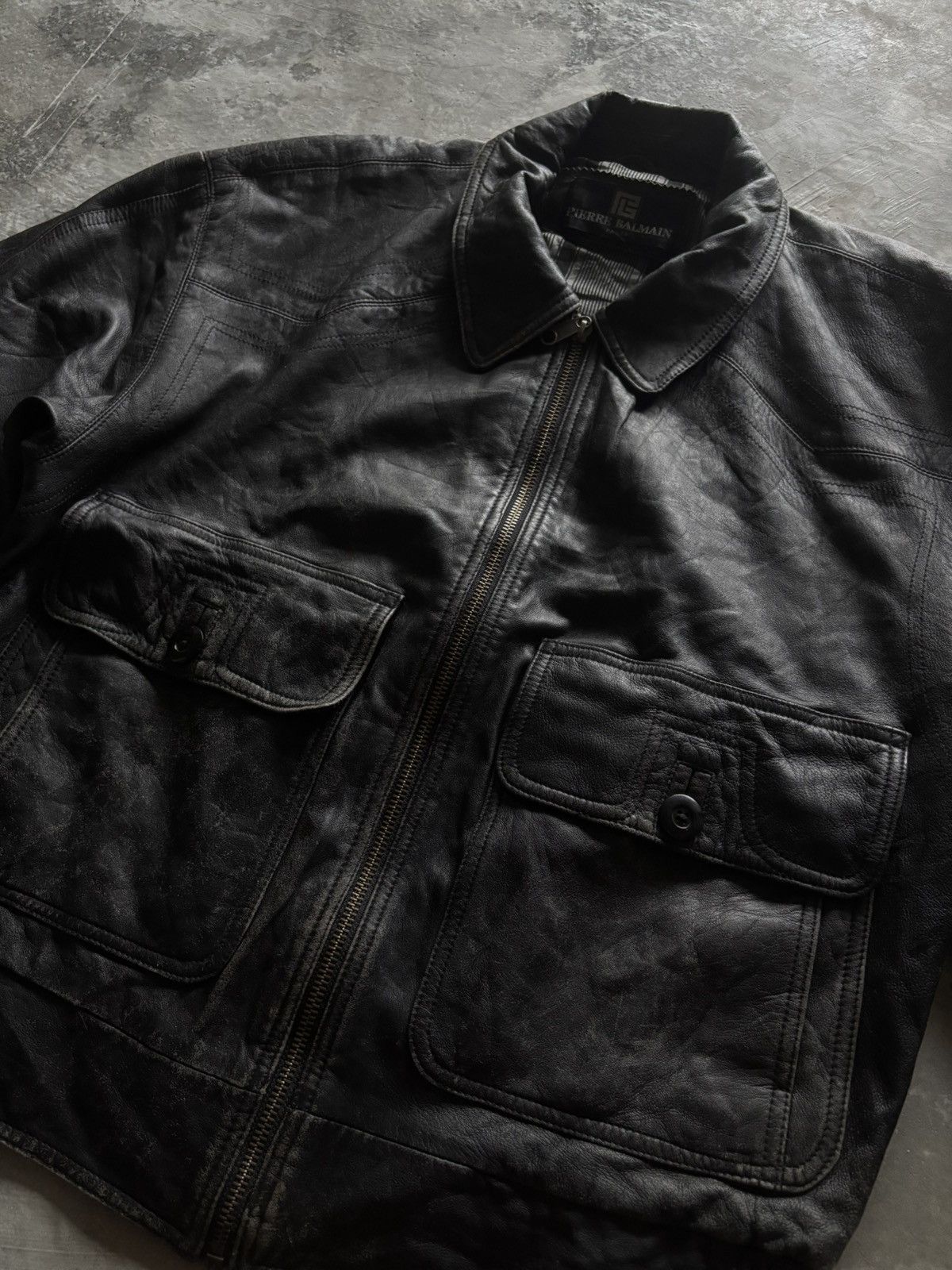 Pierre Balmain PIERRE BALMAIN PARIS LEATHER JACKET BIKER PILOT VINTAGE Size US L / EU 52-54 / 3 - 9 Thumbnail