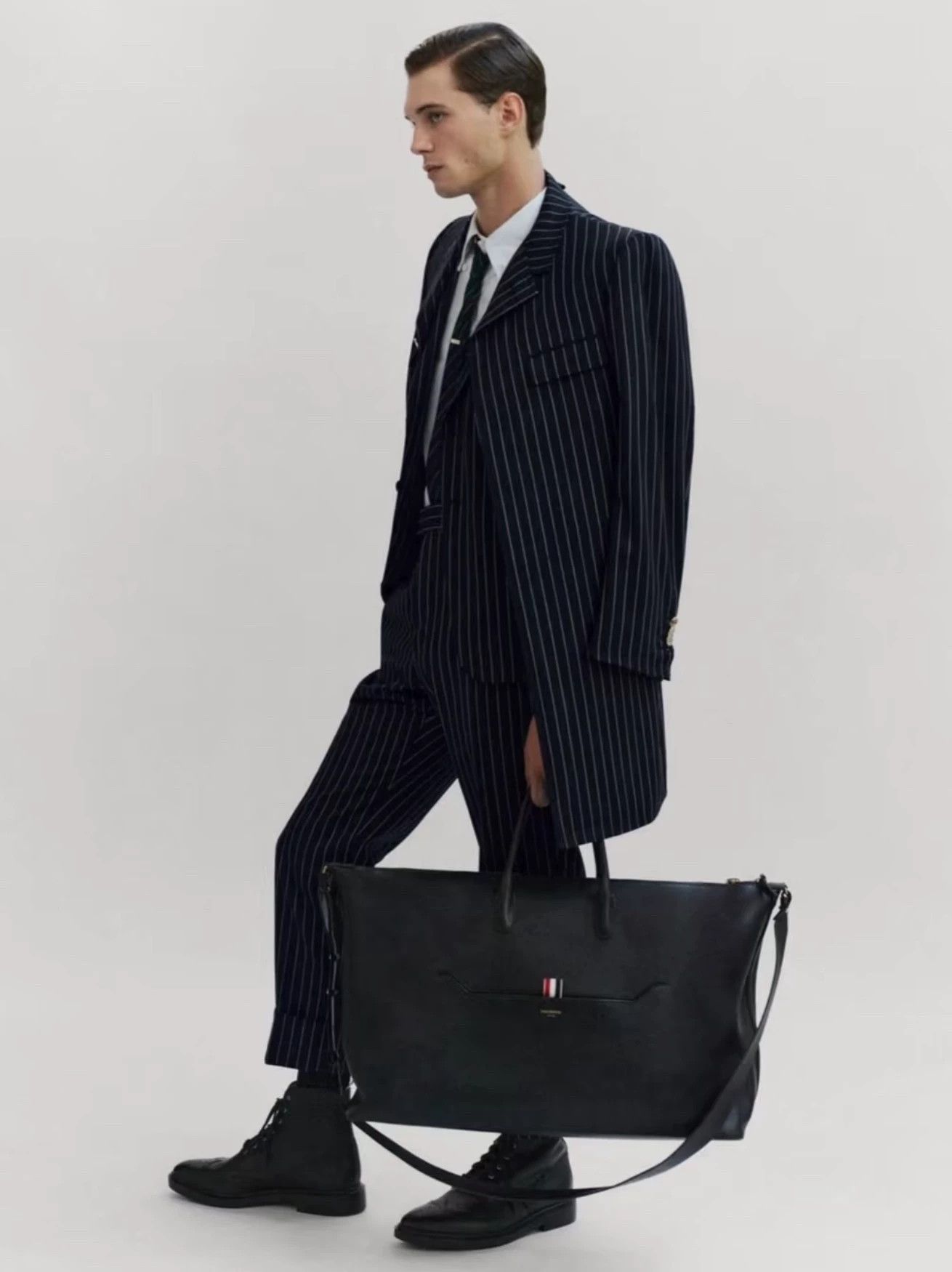 Thom Browne Thom Browne Rare Black Striped Wool Tie Size ONE SIZE - 9 Thumbnail
