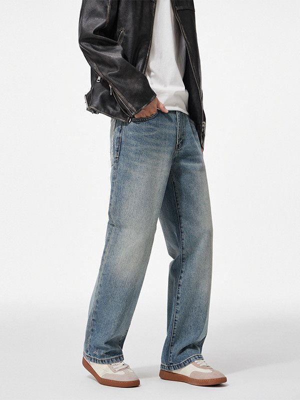 Japanese Brand Retro Cleanfit Washed Men's Casual Distressed Jeans Size US 32 / EU 48 - 2 Thumbnail