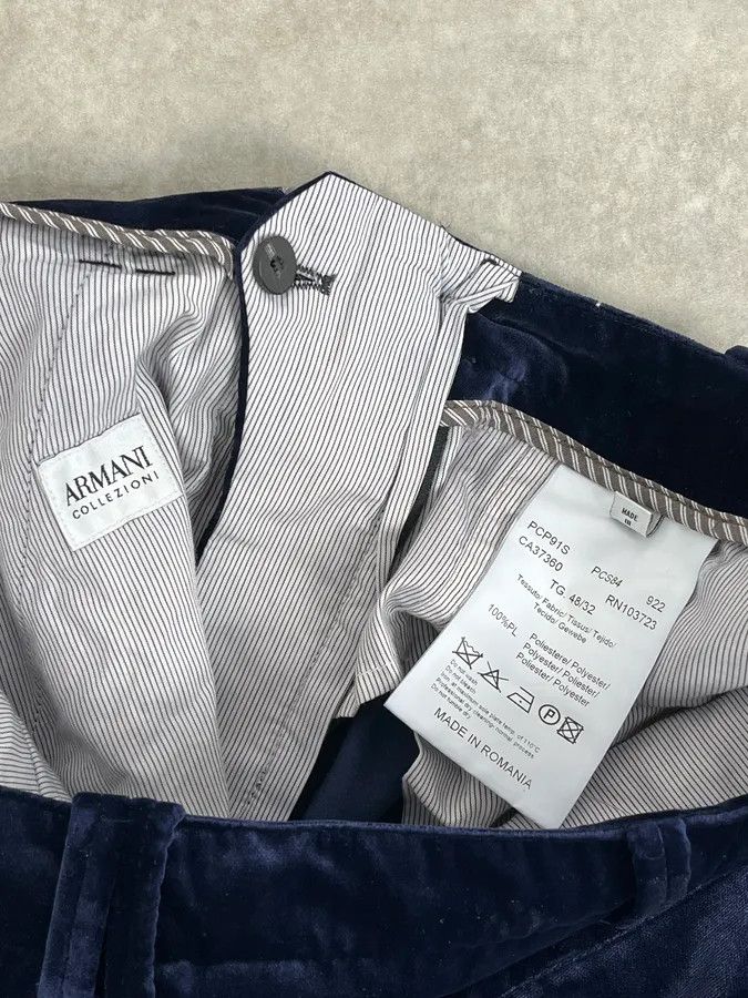 Armani 2010s Armani Navy Velvet Pants Size US 32 / EU 48 - 12 Thumbnail