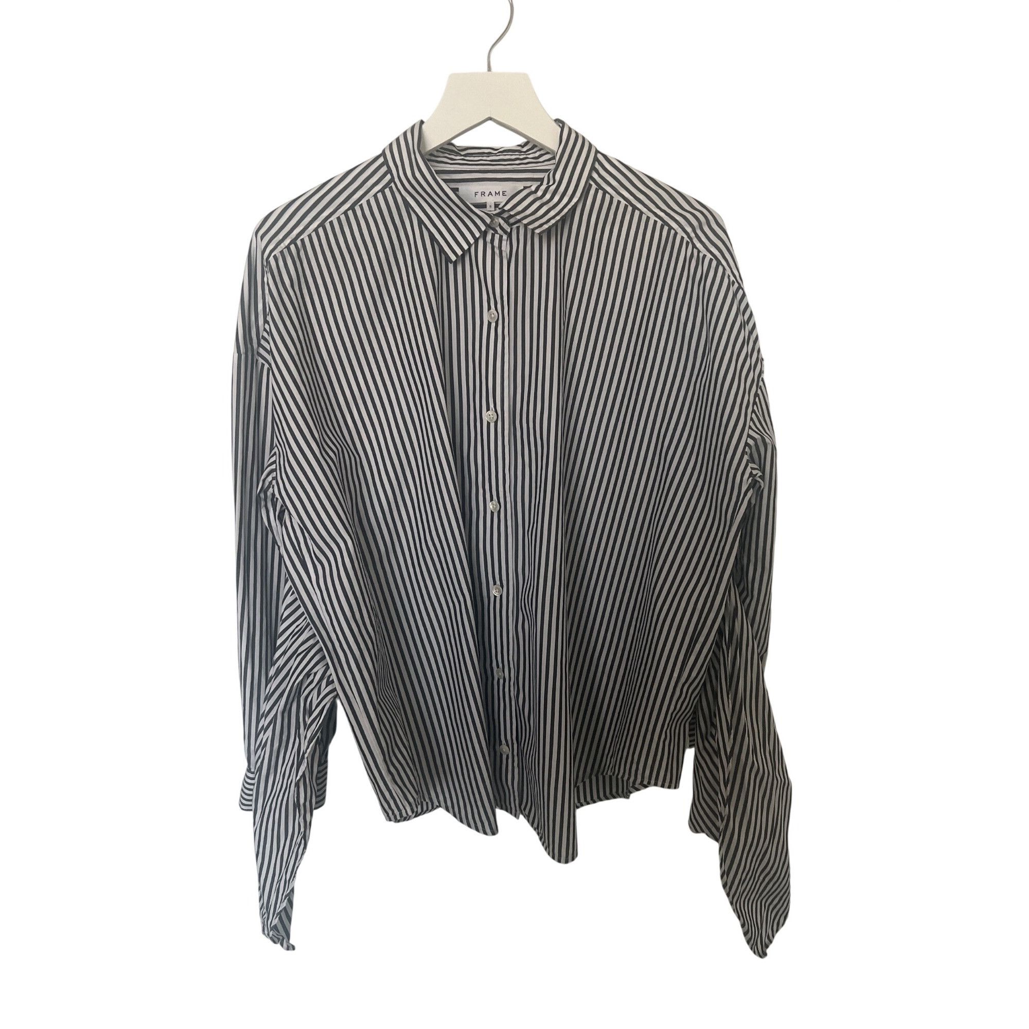 Frame Frame Noir Multi Striped Button-Up Shirt With Front Tie Size S / US 4 / IT 40 - 4 Thumbnail