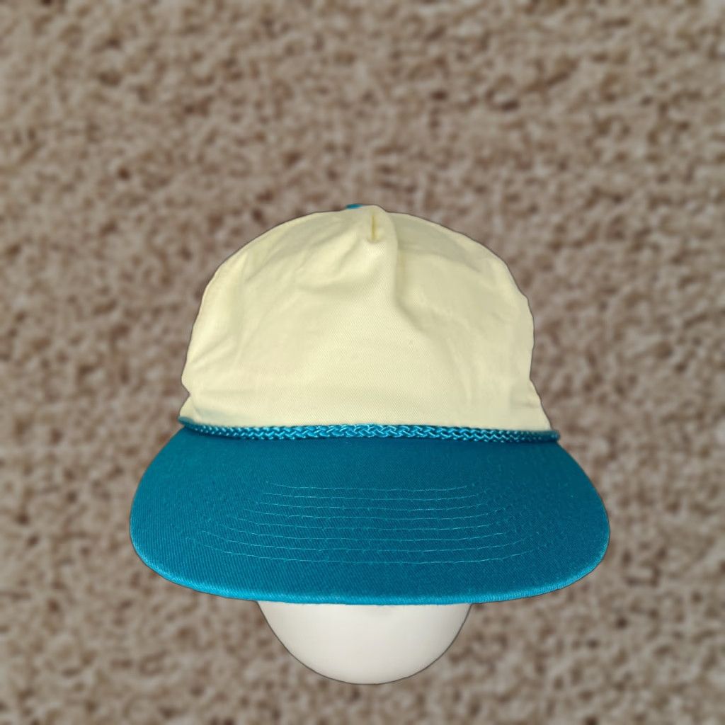 Vintage Lace Hat Snap Back Unisex Adults One Size Blue Cotton Polyester Blend 90s Outdoor Size ONE SIZE - 1 Thumbnail