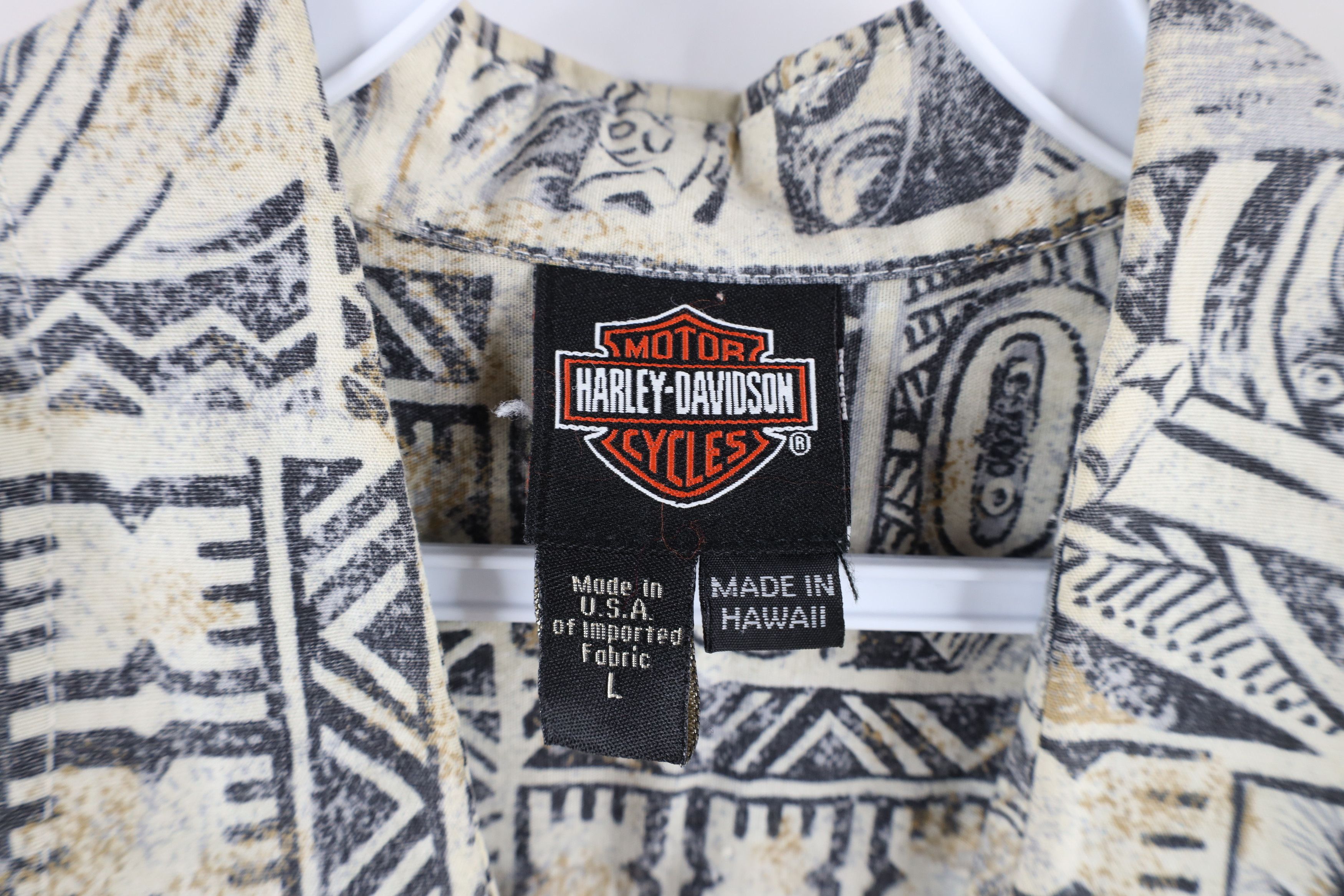 Harley Davidson Vintage 90s Harley Davidson Print Hawaiian Button Shirt USA Size US XL / EU 56 / 4 - 6 Thumbnail