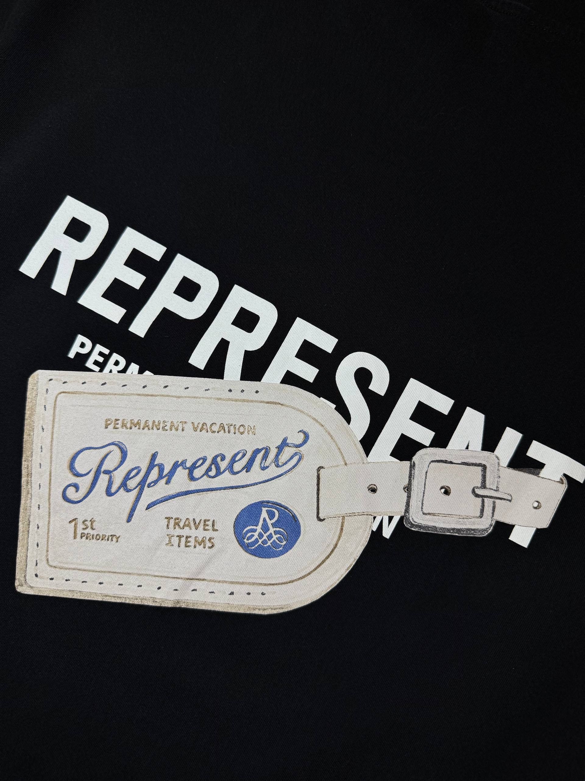 Represent Clo. Represent Permanent Vacation Black Big Printed Logo T-shirt Size US L / EU 52-54 / 3 - 3 Thumbnail